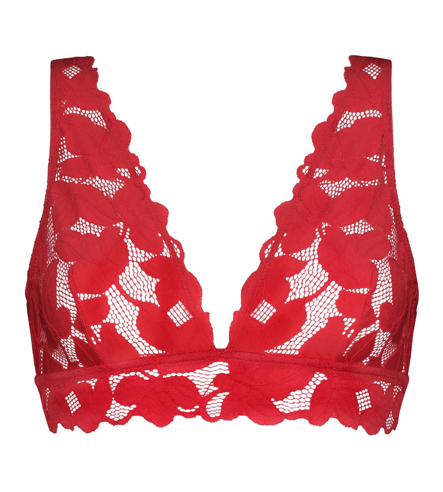 DIM Pagliaccetto donna in pizzo con grandi fiori Dim Lacy Rosso