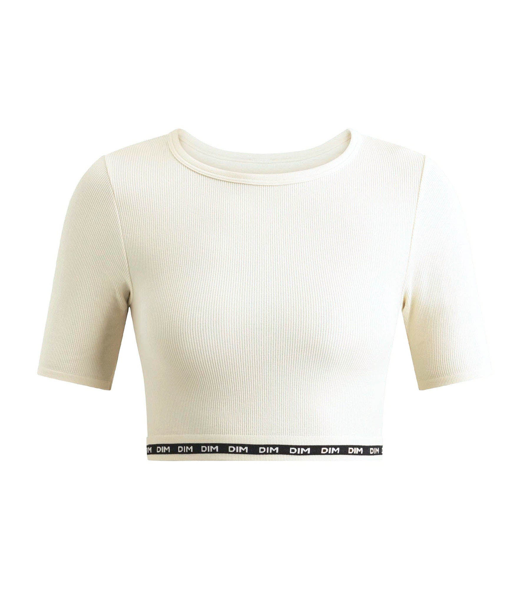 DIM Top in microfibra a coste beige da donna senza cuciture DIM Icons
