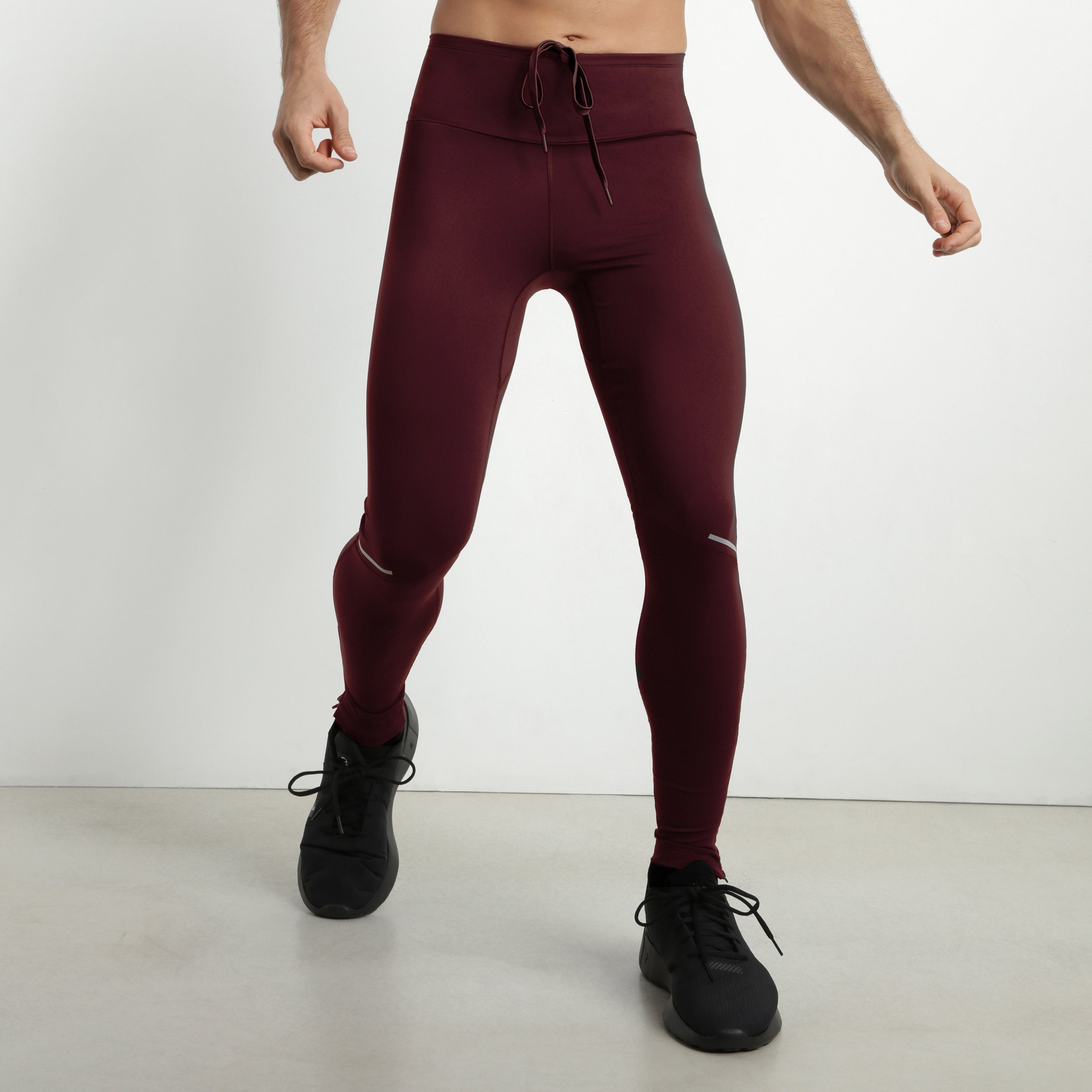 DIM Leggings sportivi regolabili in microfibra Uomo, Bordeaux DIM Move