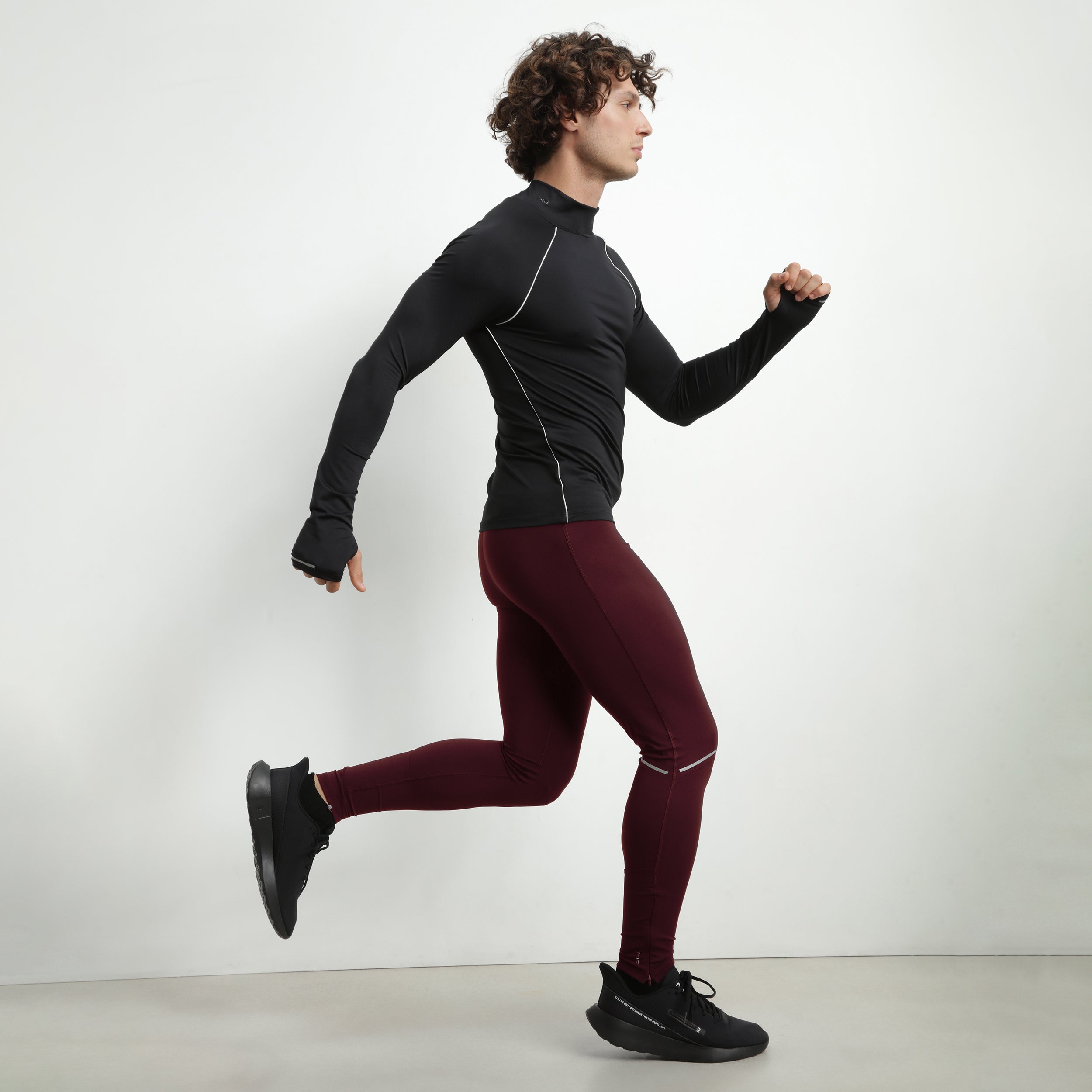 DIM Leggings sportivi regolabili in microfibra Uomo, Bordeaux DIM Move