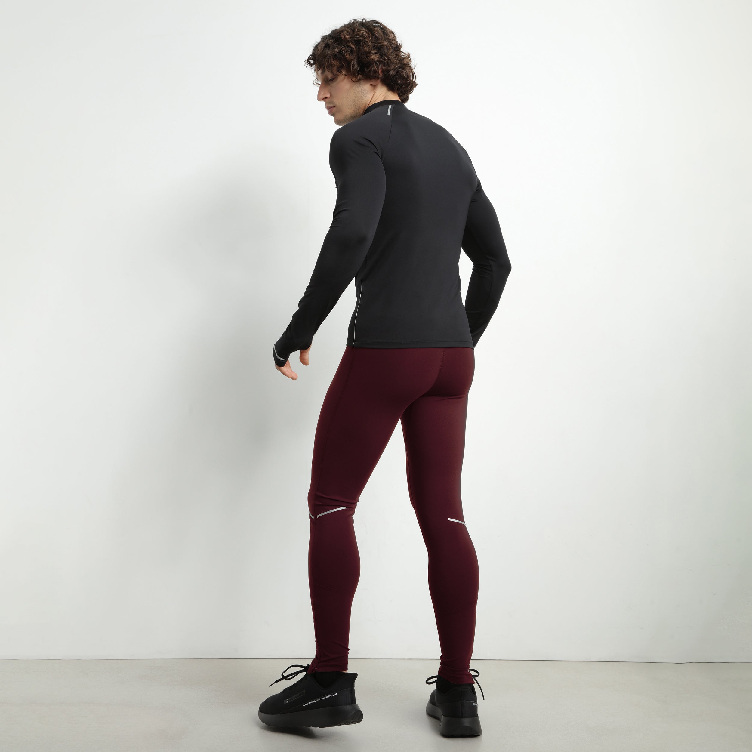 DIM Leggings sportivi regolabili in microfibra Uomo, Bordeaux DIM Move