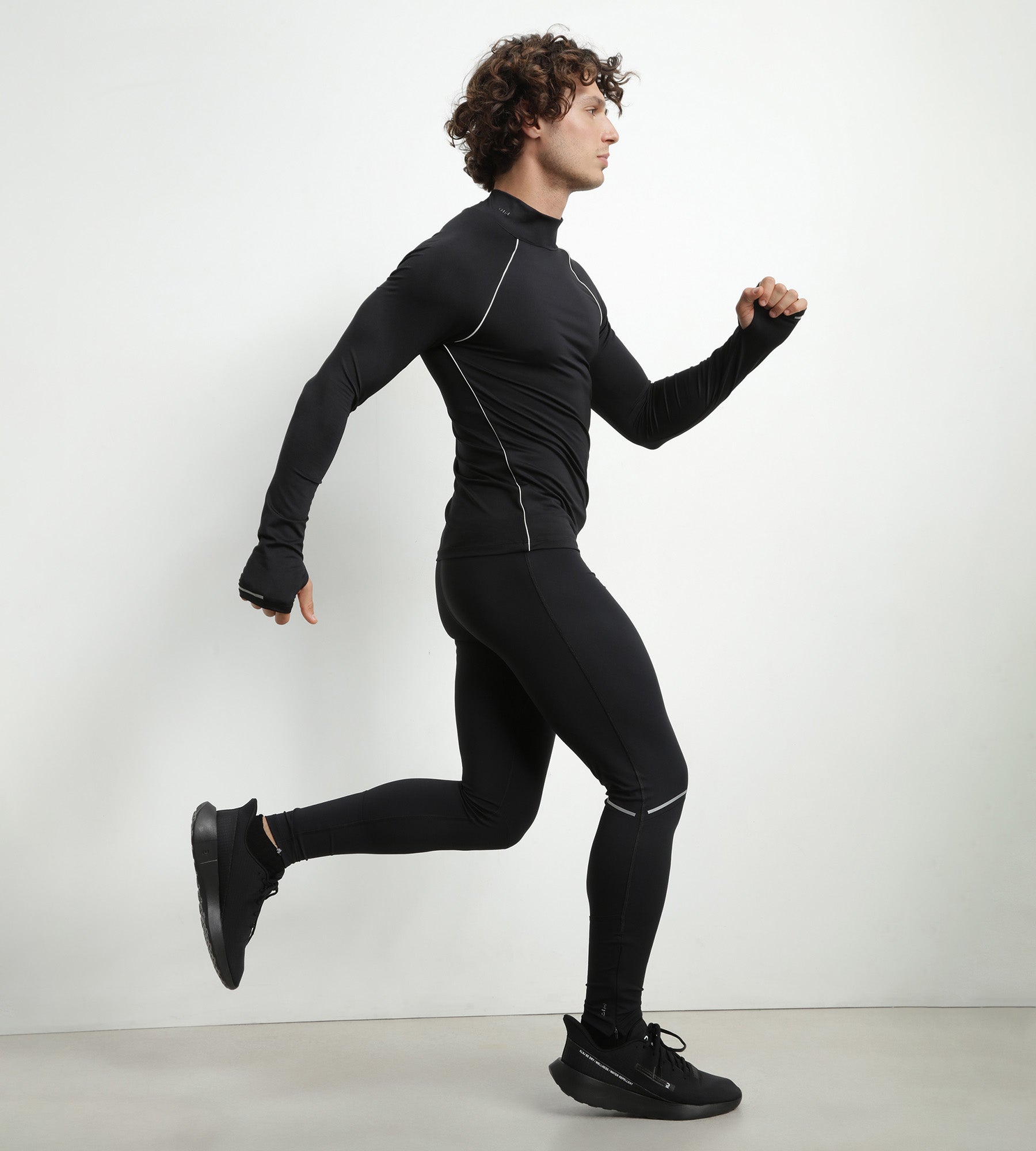 DIM Leggings sportivi da uomo regolabili in microfibra Nero DIM Move