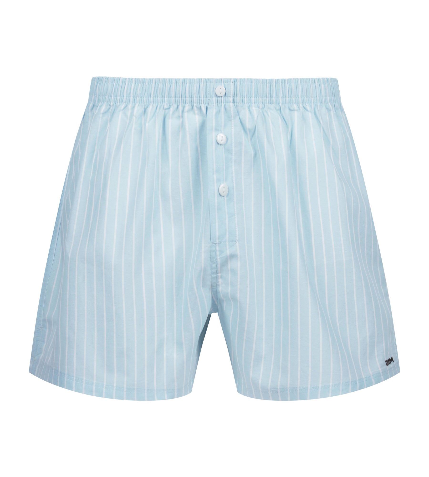 DIM Short de pyjama unisexe en toile de coton bleu à rayures