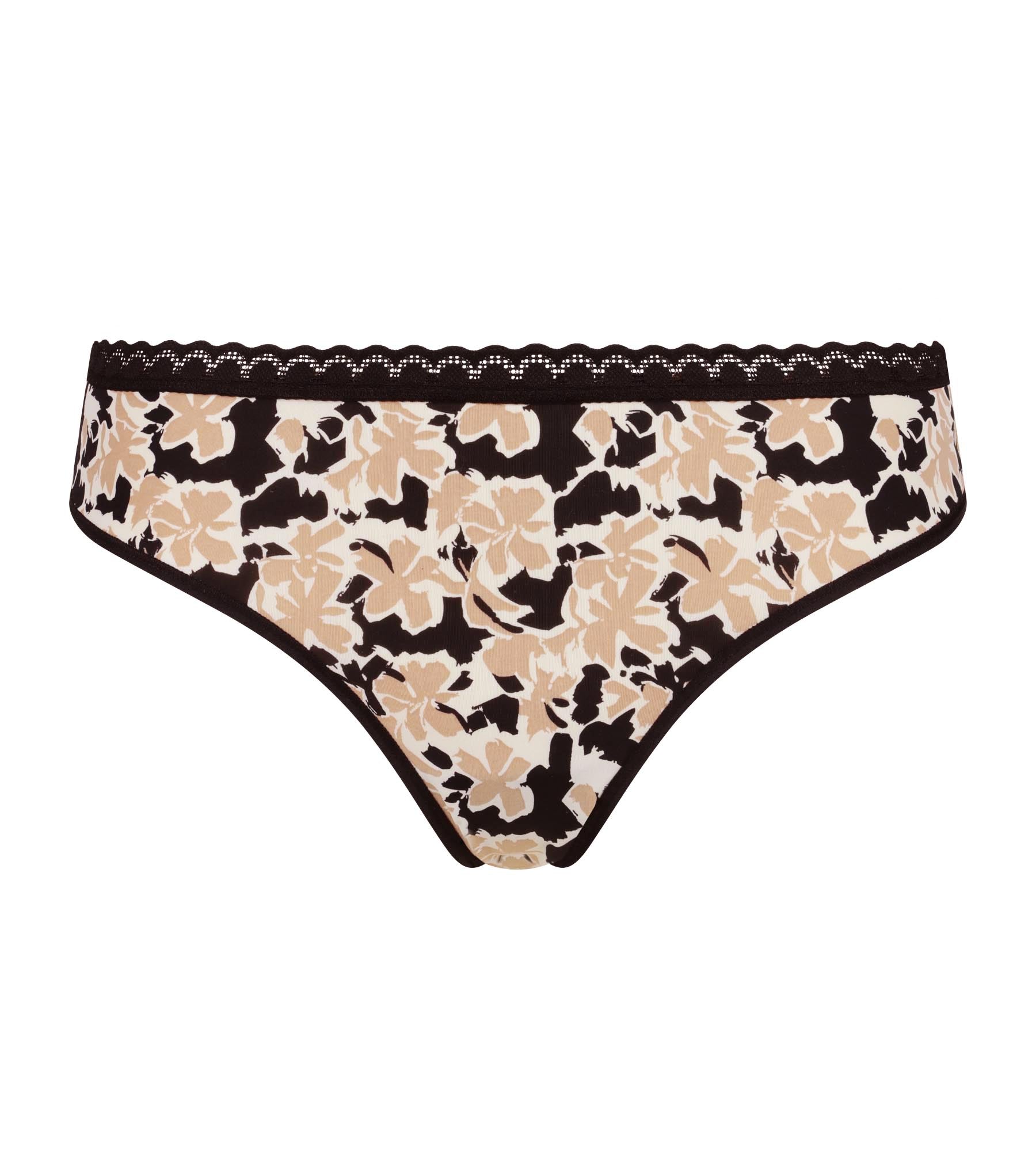 DIM Donna perizoma con pizzo e motivo floreale Beige Daily Micro
