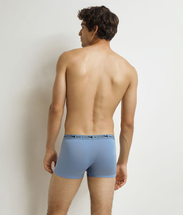 DIM Pacco da 3 boxer da uomo in cotone organico elasticizzato grigio blu nero.