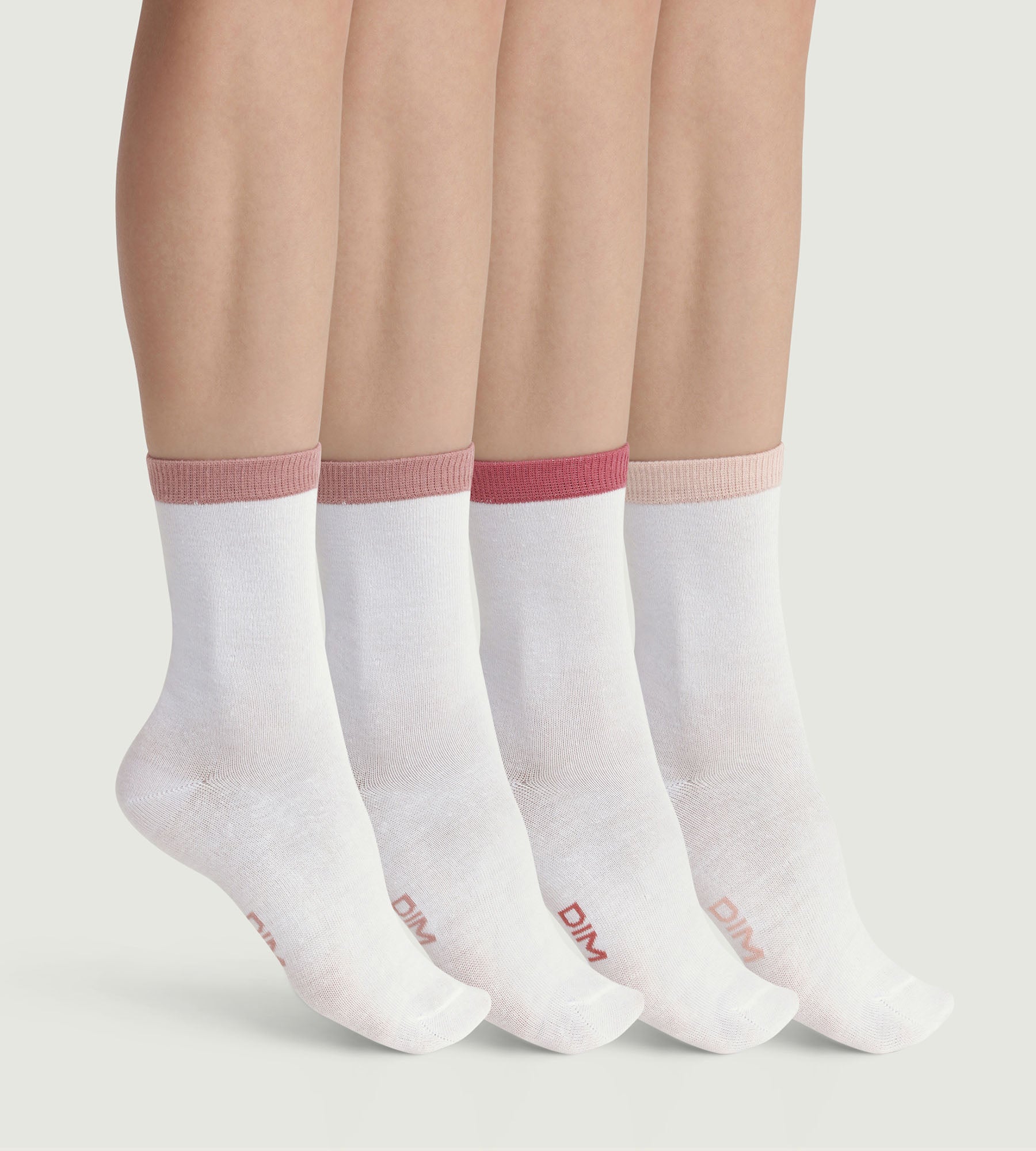 DIM Pacco da 4 paia di calze da donna bianche EcoDim Mode.