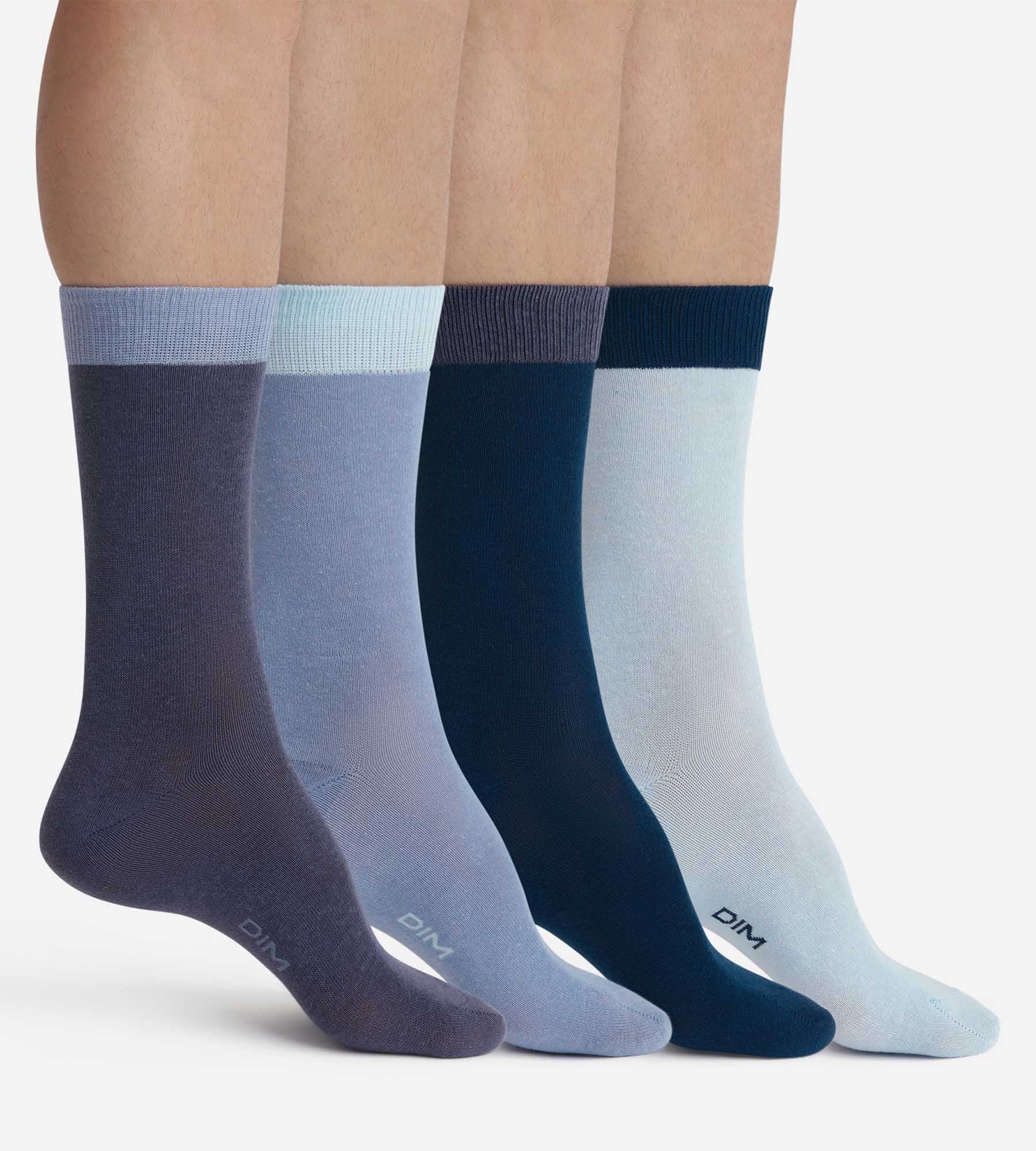 DIM Pacco da 4 paia di calze da uomo EcoDim Mode Blue.