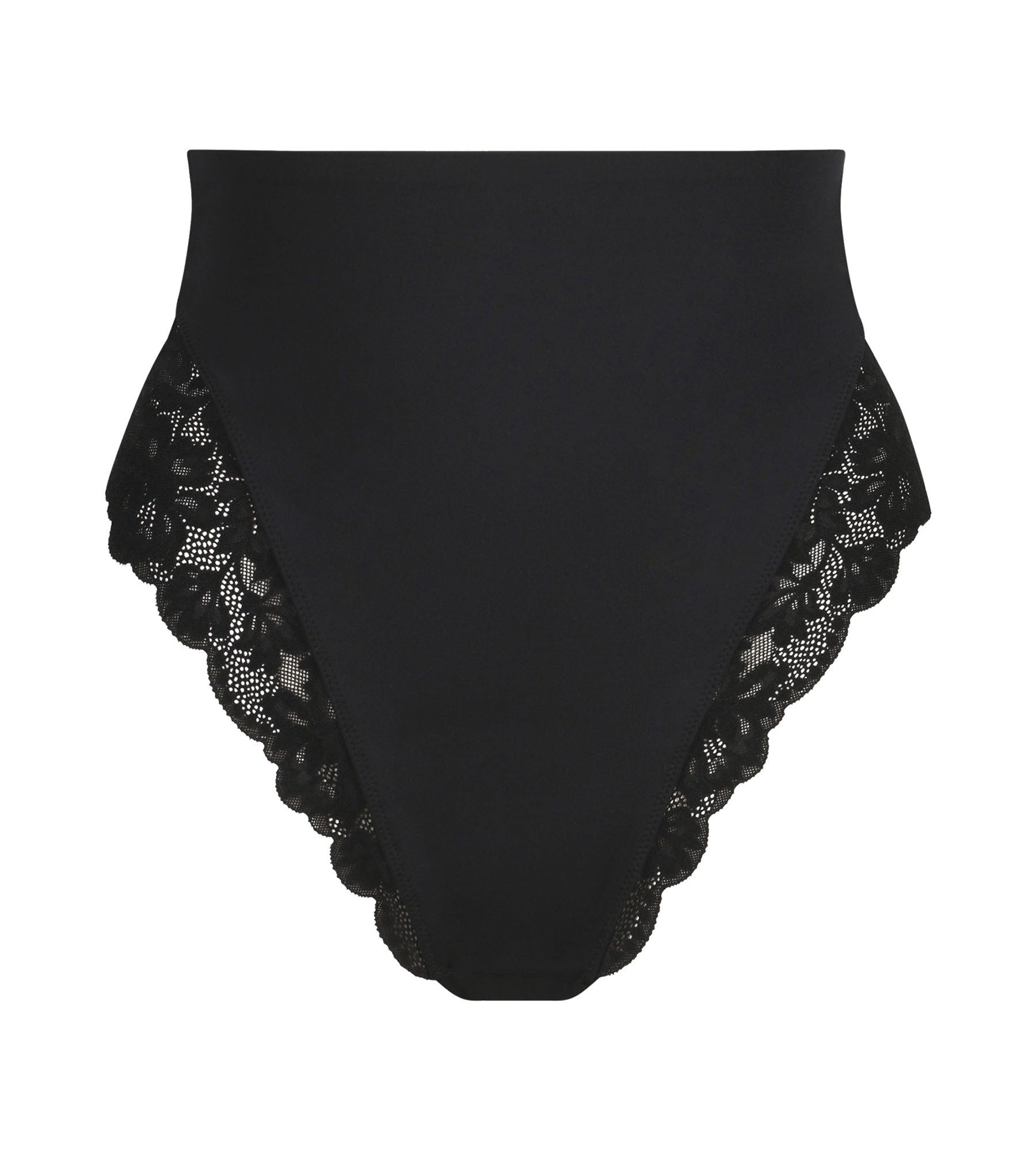 DIM Perizoma modellante a vita alta in microfibra e pizzo nero Dim Silhouette Elegance