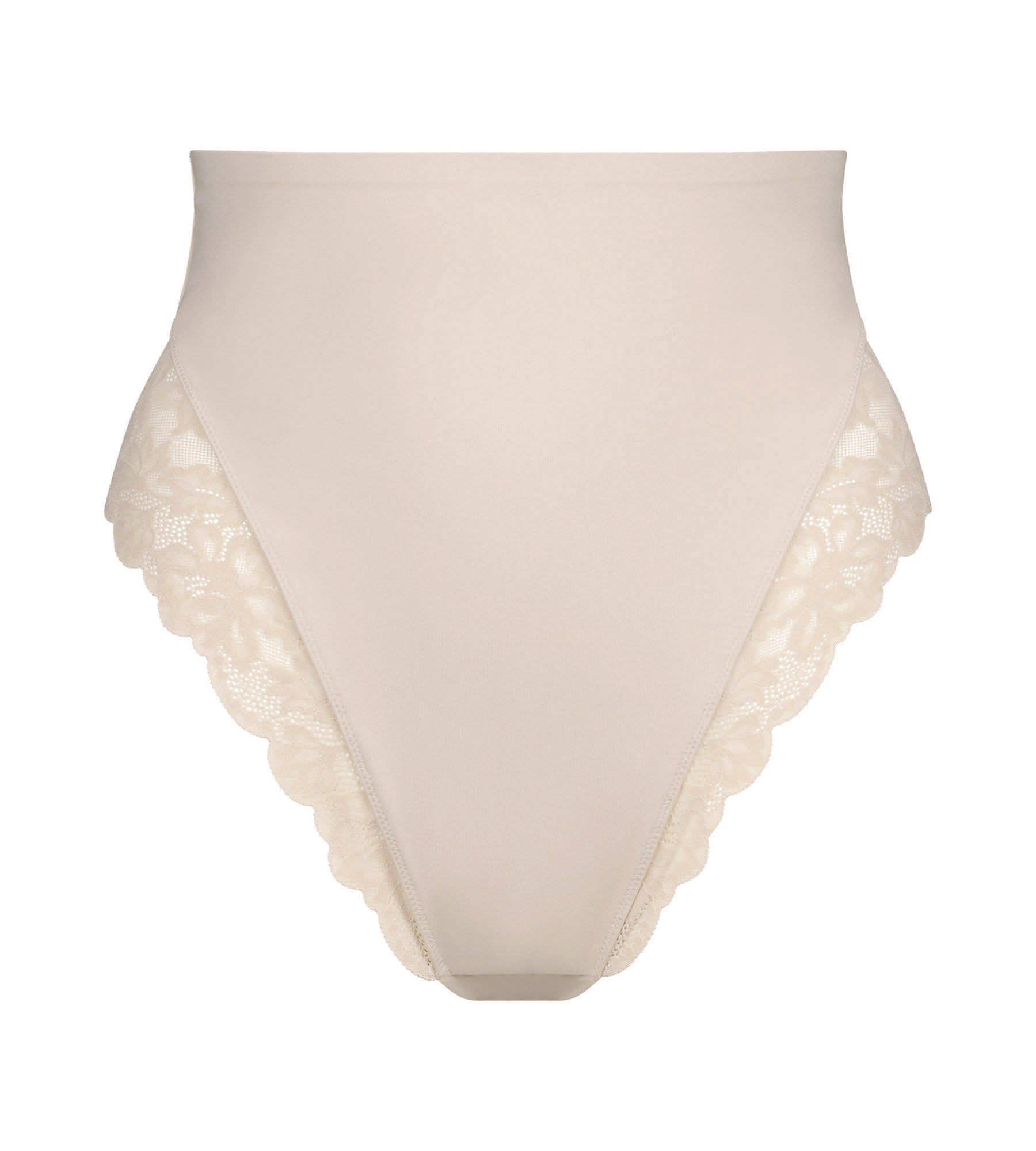 DIM Perizoma modellante a vita alta in microfibra e pizzo nudo Dim Silhouette Elegance