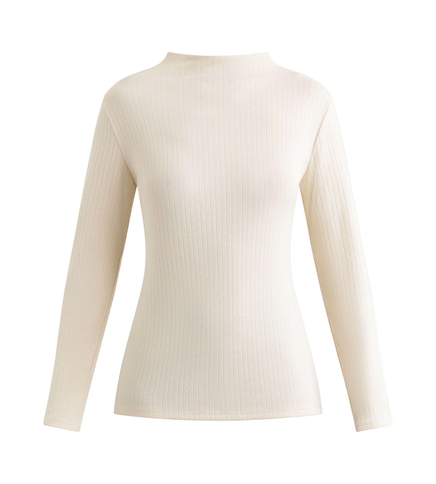 DIM T-shirt Dim Thermal da donna con collo alto a coste in Beige