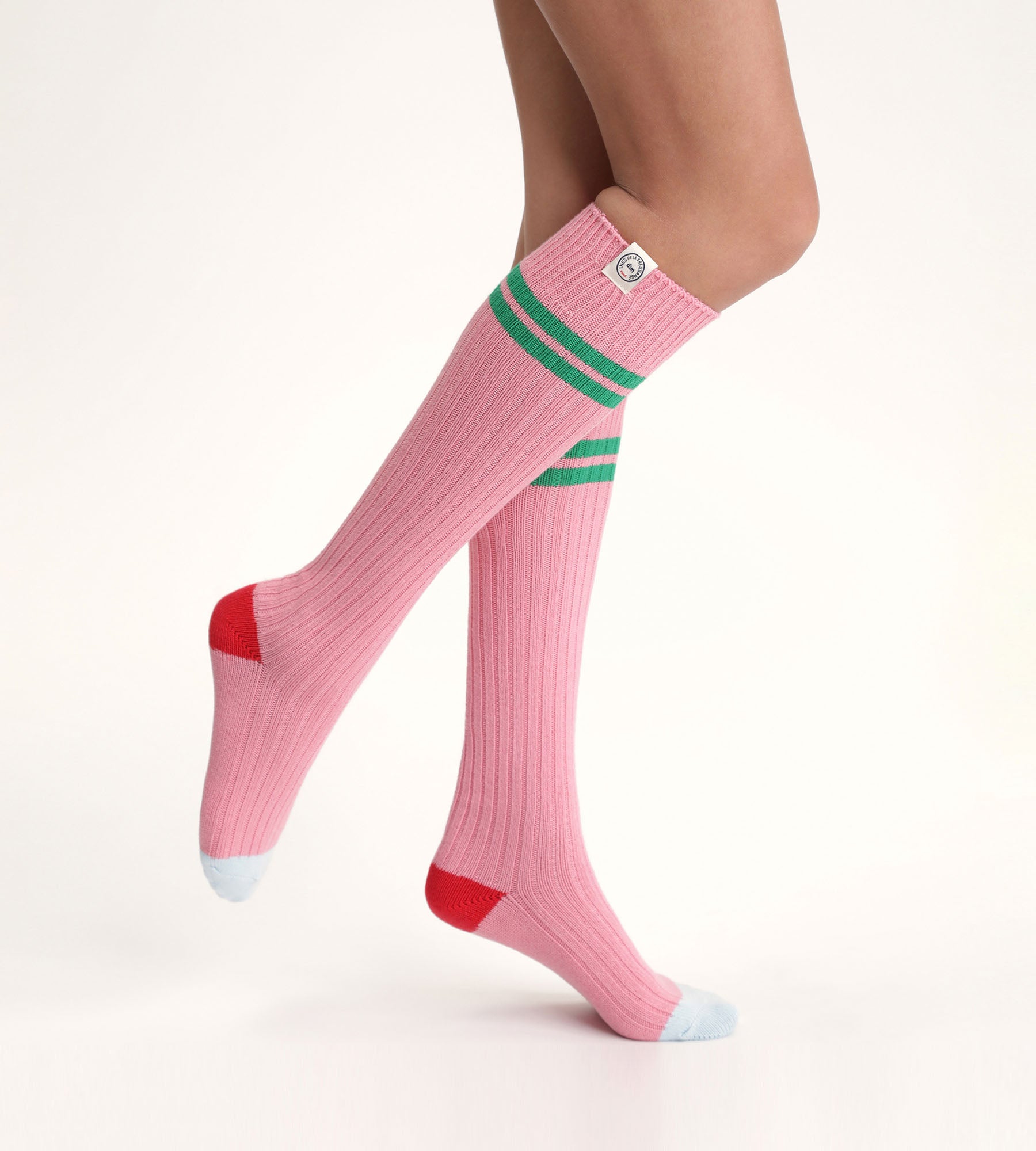 DIM Calze alte da donna colorblock Pink DIM x Inès de La Fressange
