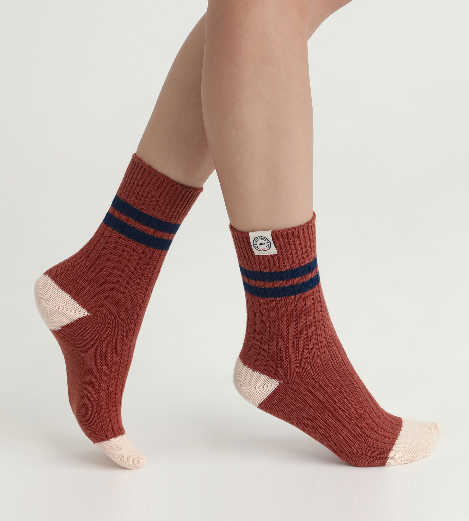 DIM Calze colorblock Donna Marrone Dim x Inès de La Fressange
