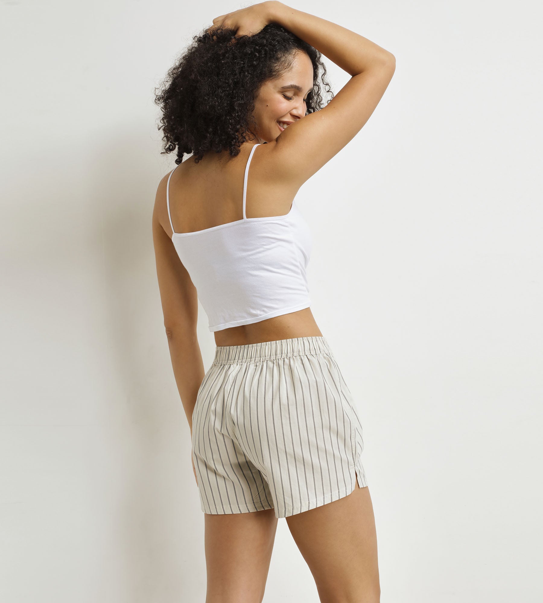 DIM Dim x Inès de La Fressange Boxer larghi a strisce grigie Donna
