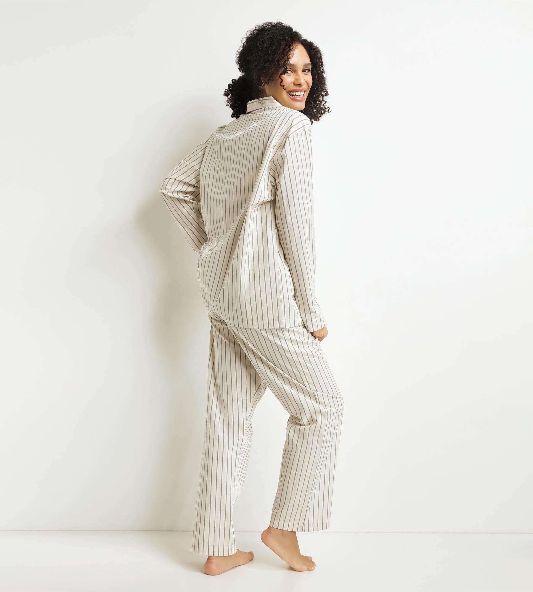 DIM Pantaloni del pigiama da donna a righe grigie Dim x Inès de La Fressange