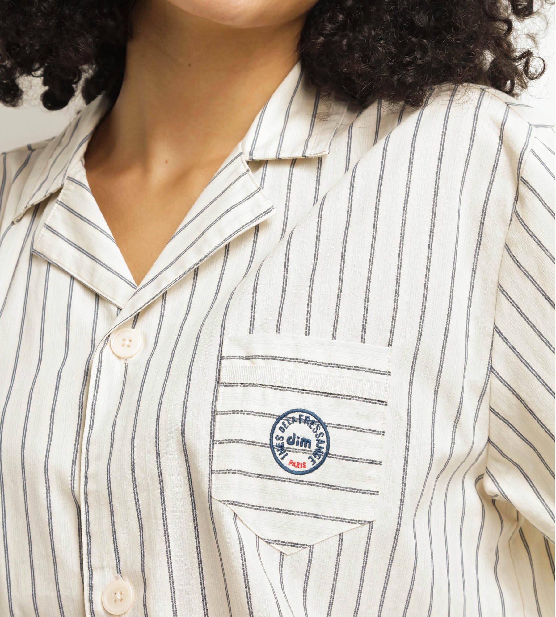 DIM Pantaloni del pigiama da donna a righe grigie Dim x Inès de La Fressange