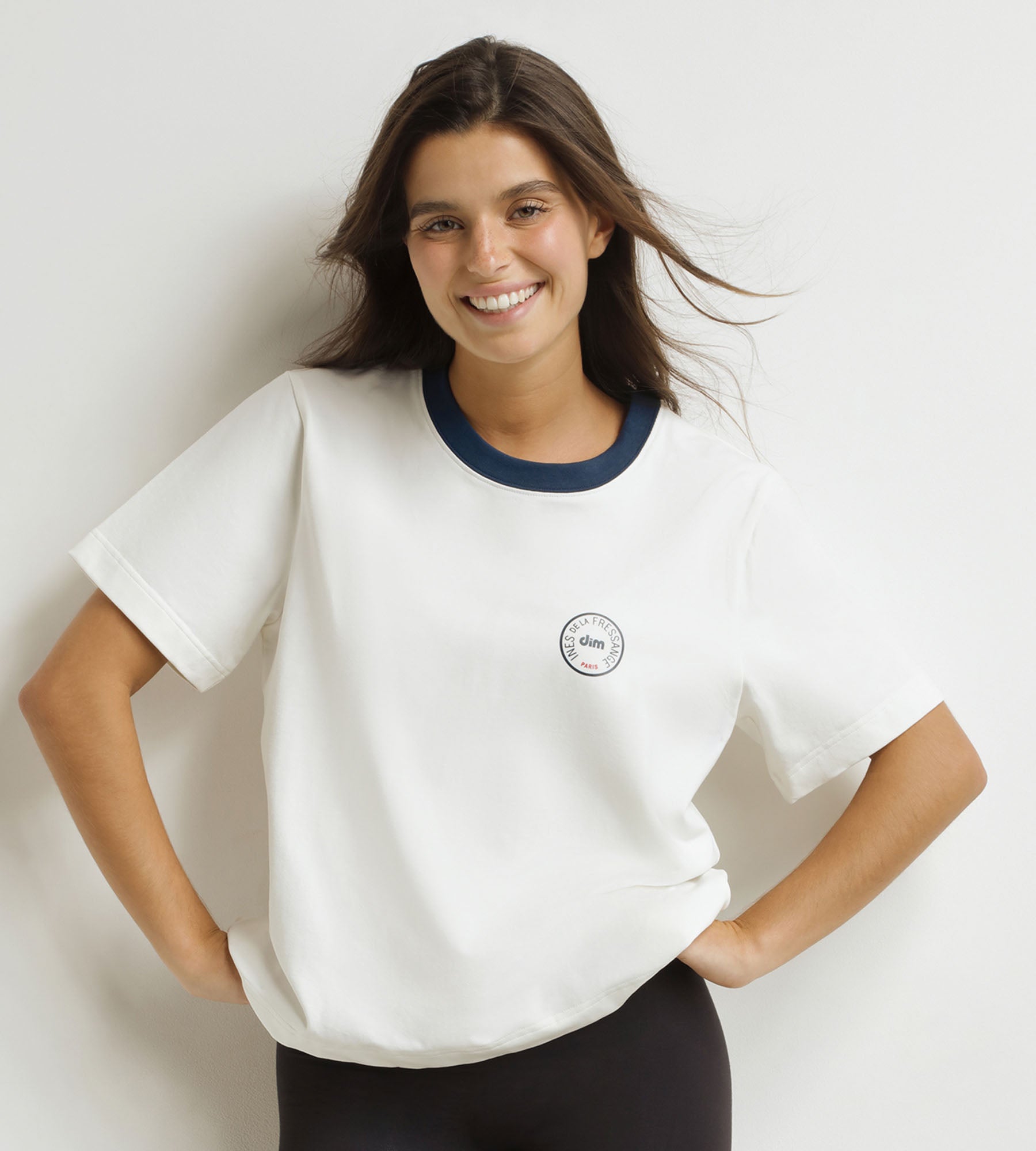 DIM T-shirt da donna Dim x Inès de La Fressange in madreperla blu