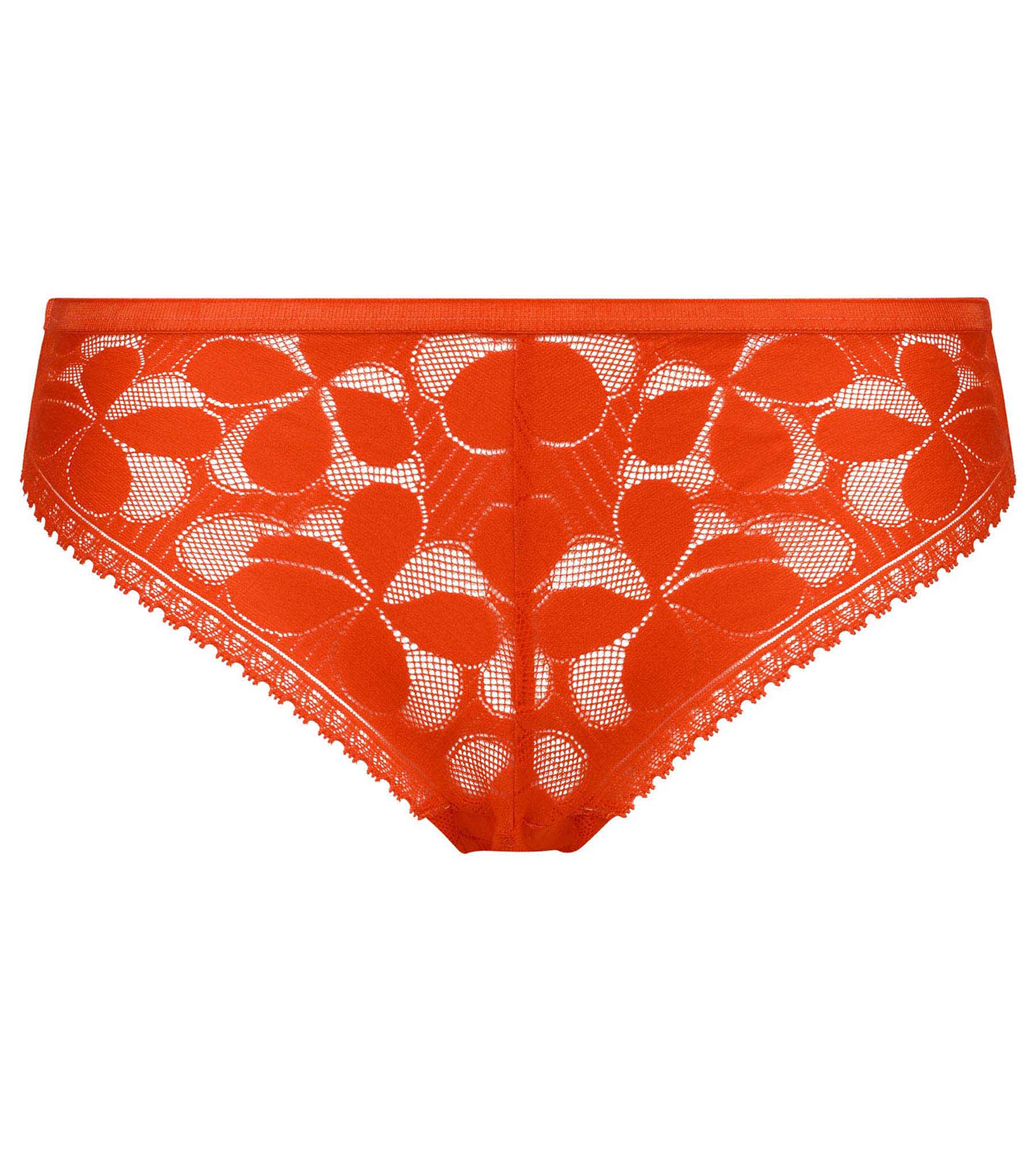 DIM Slip da donna semitrasparente Art Flowers arancione