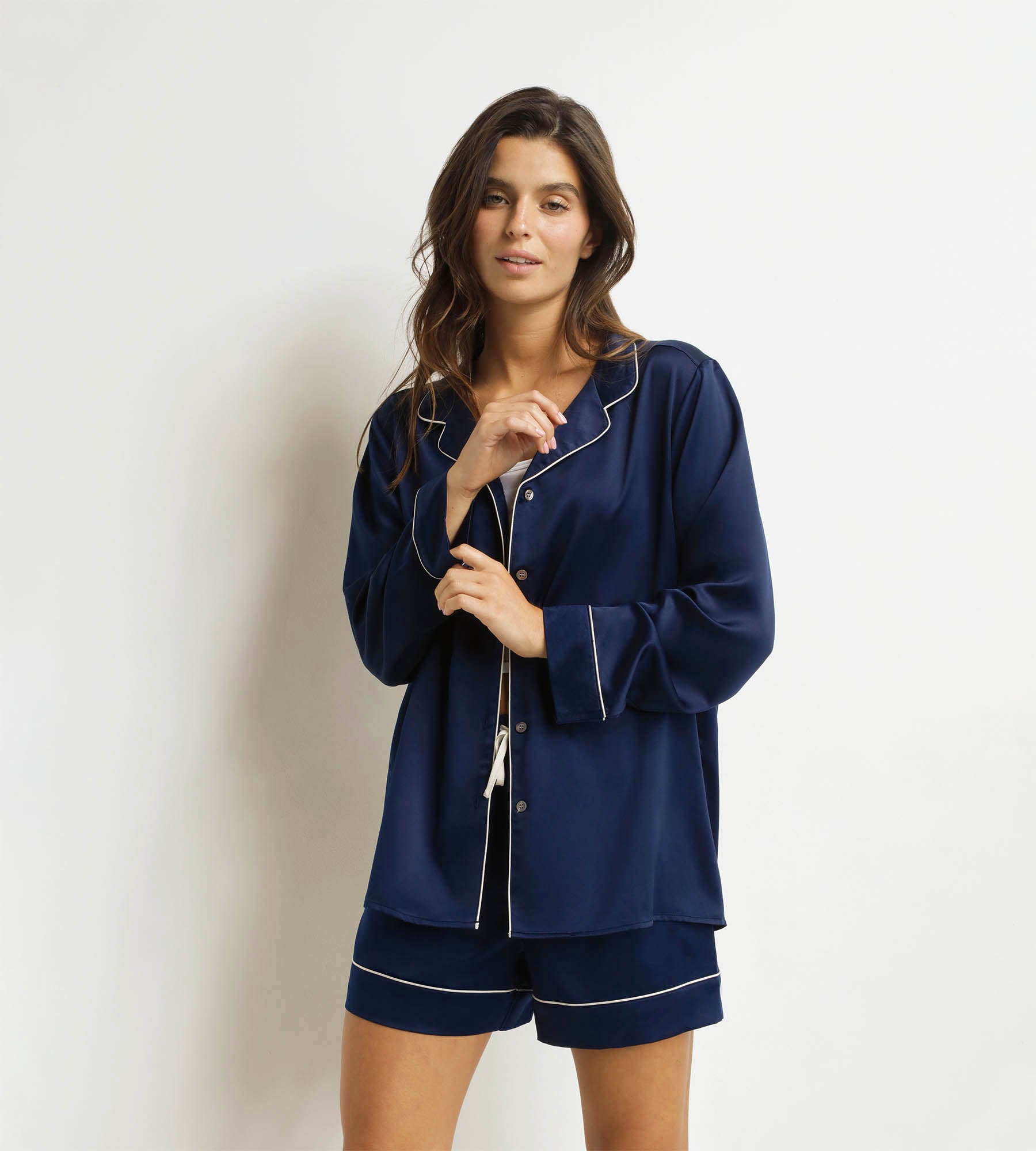 DIM Pantaloncini da pigiama da donna blu notte Don't Disturb