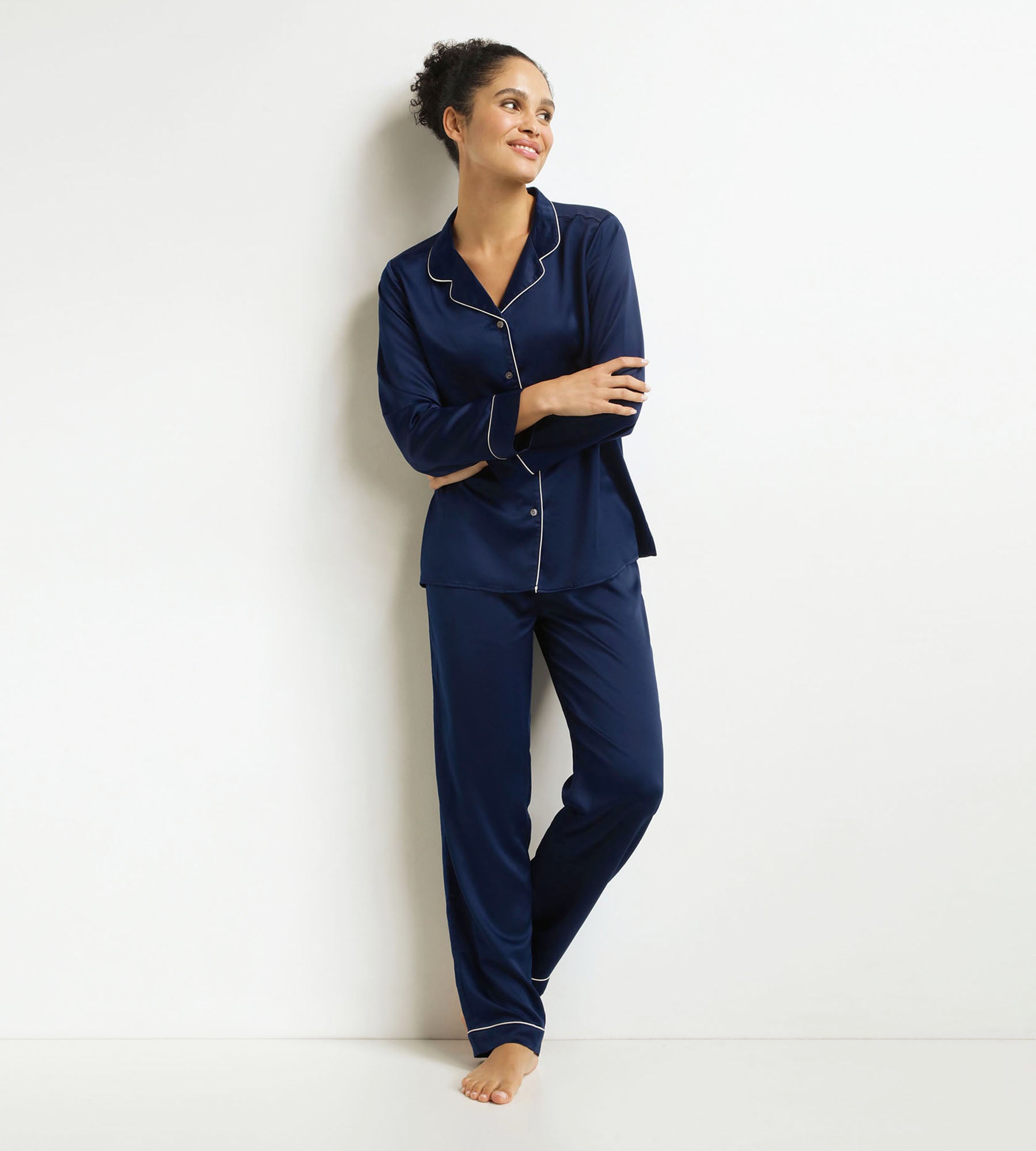 DIM Pantaloni del pigiama da donna blu notte Don't Disturb