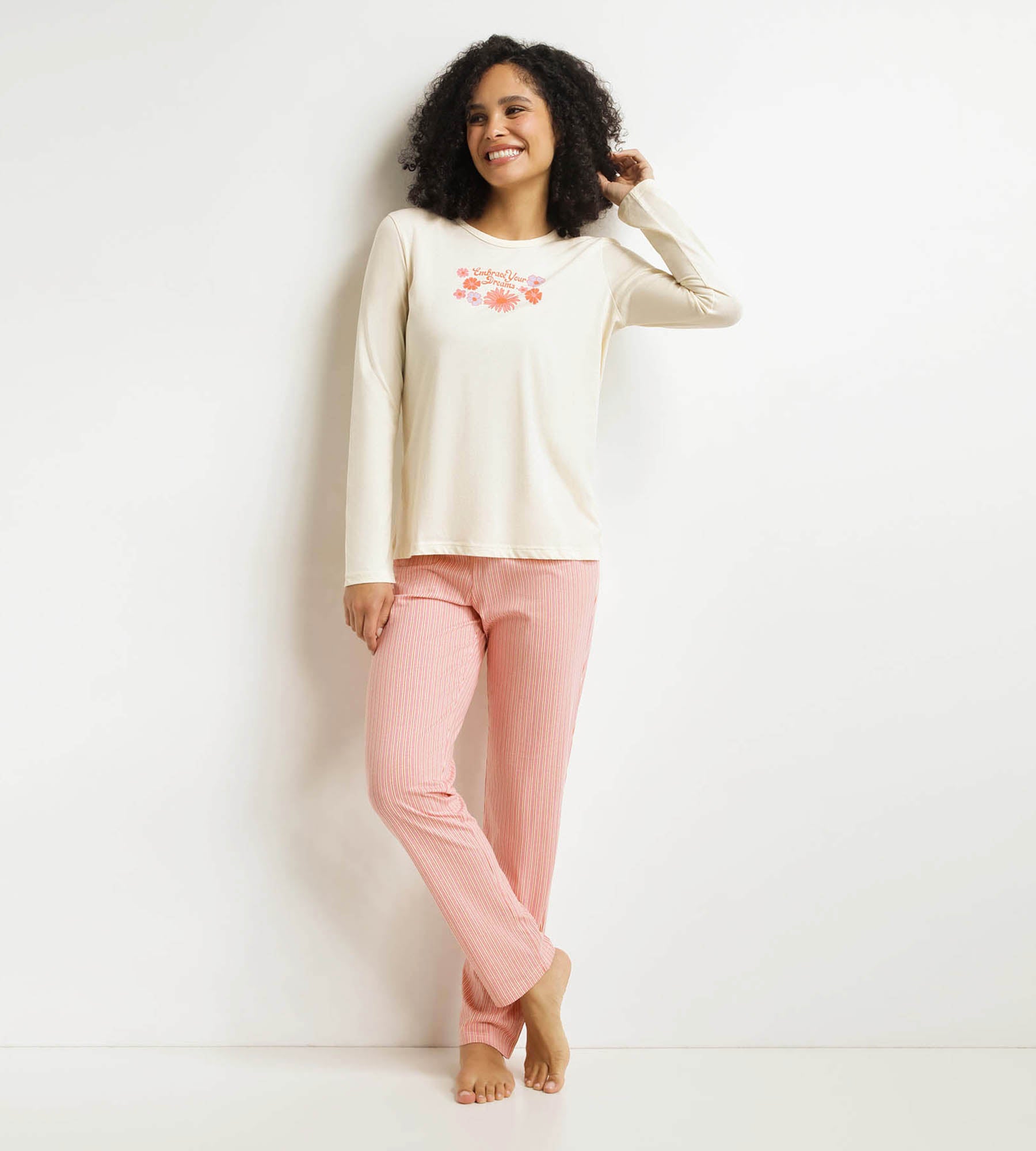 DIM Pacco da pantaloni del pigiama beige da donna Don't Disturb