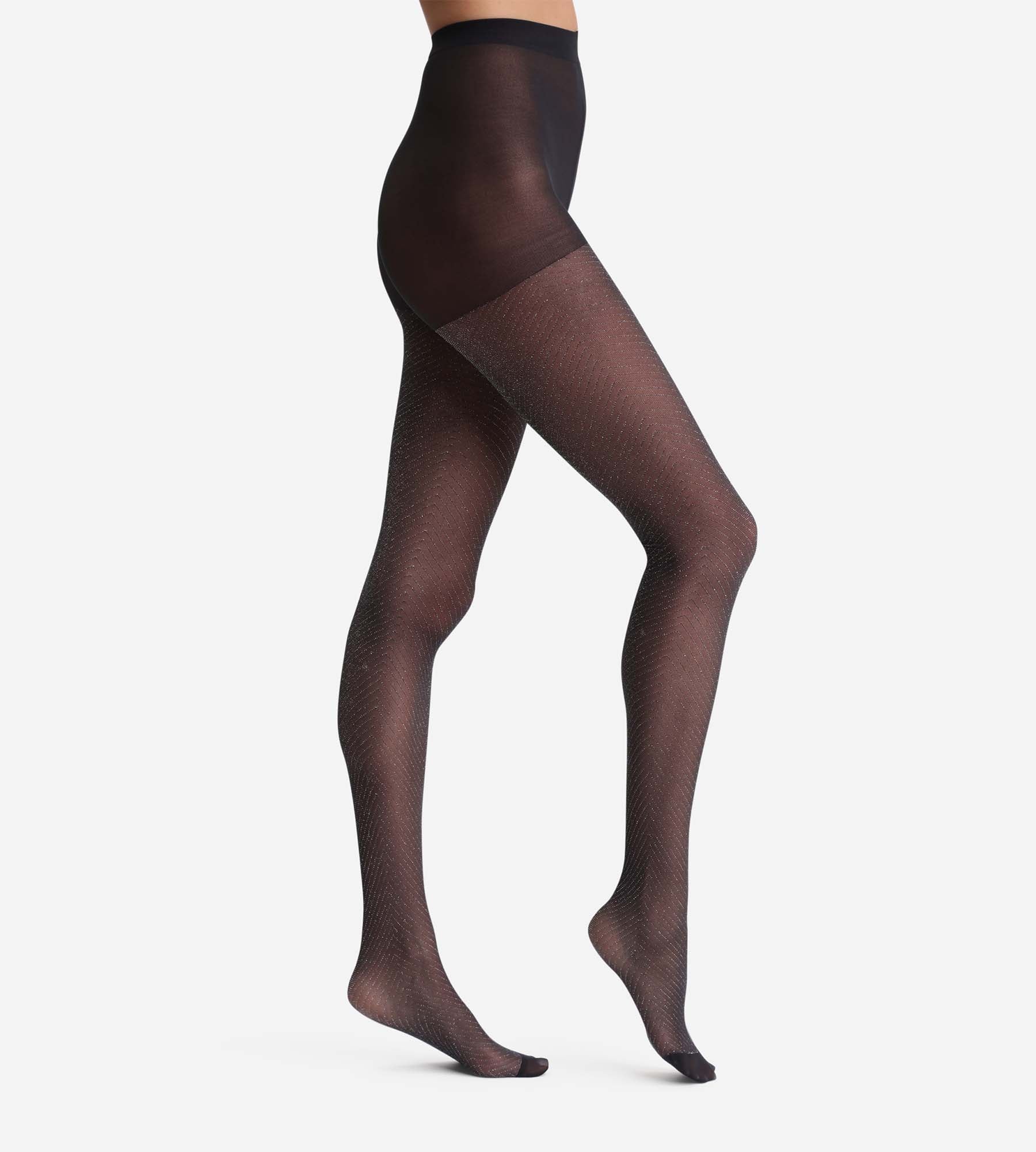DIM Dim Style Collant nero lucido con glitter