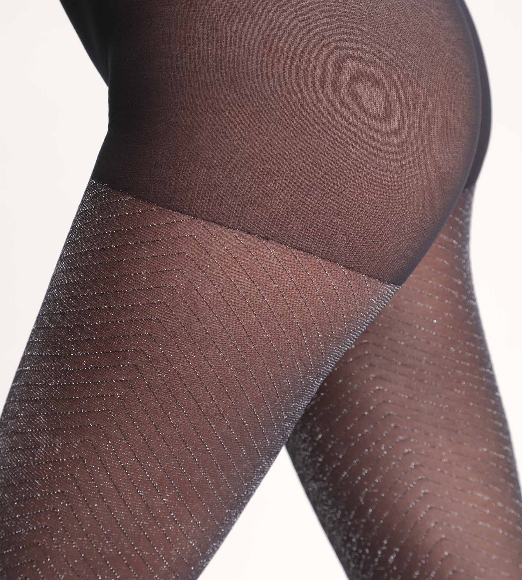 DIM Dim Style Collant nero lucido con glitter