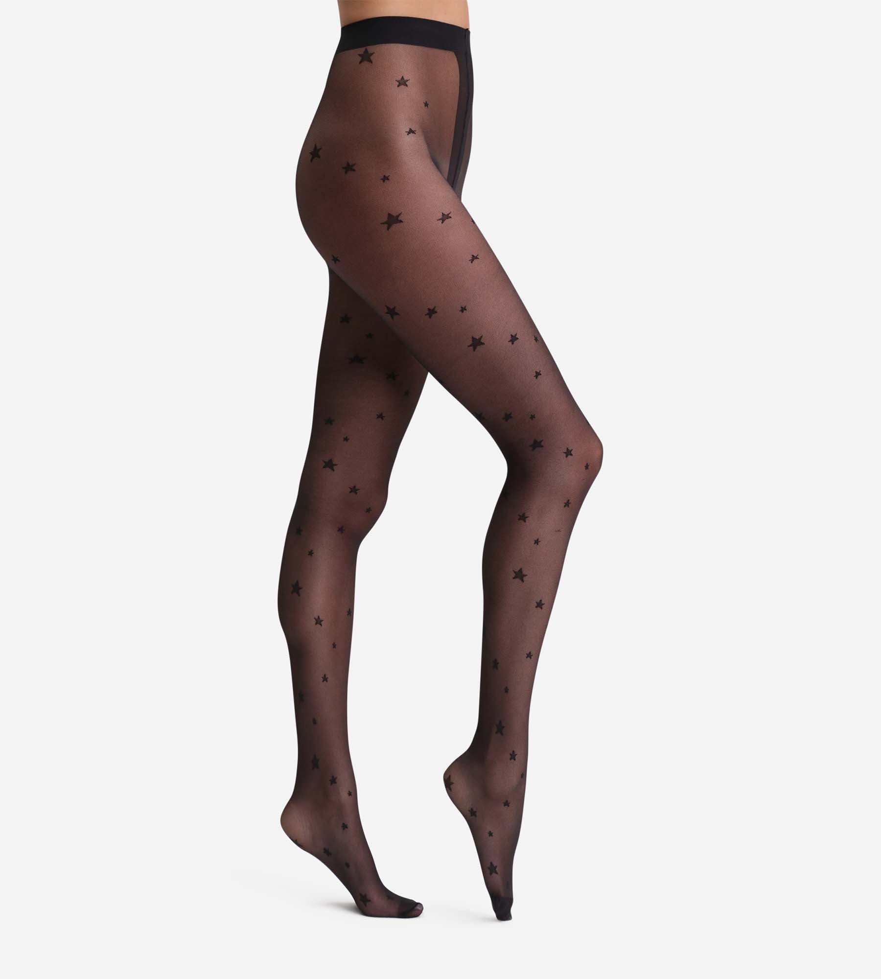 DIM Collant nero trasparente con motivo a stelle Dim Style