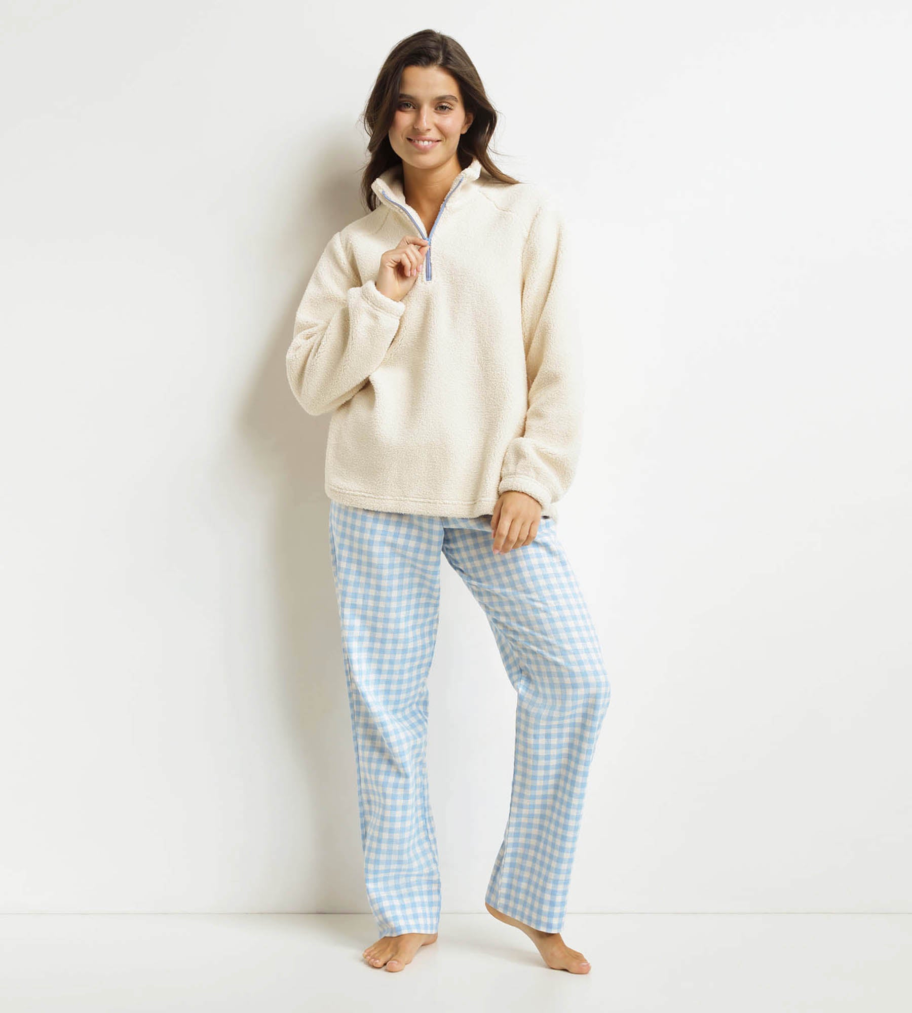 DIM Pantaloni del pigiama da donna Blu Grigio Dim Warm