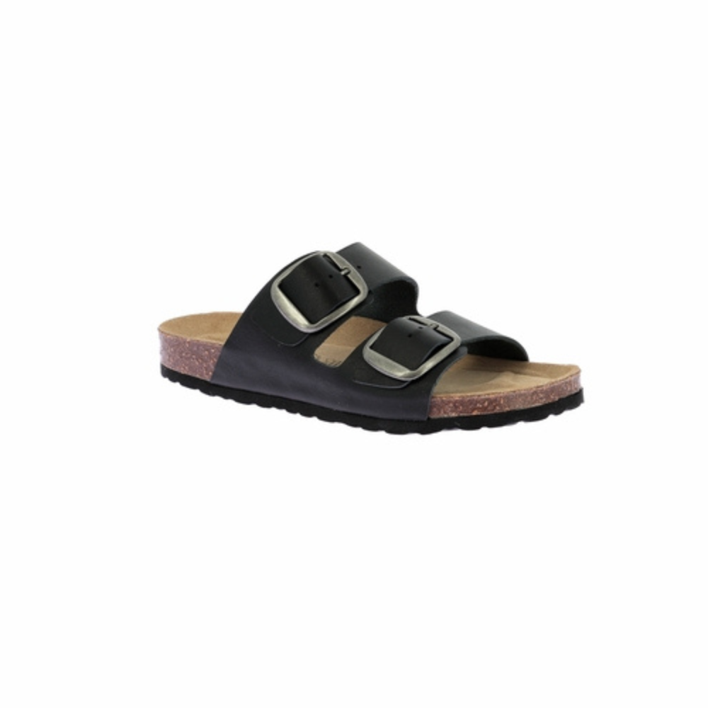 DIM Mules da donna nere in pelle e sughero