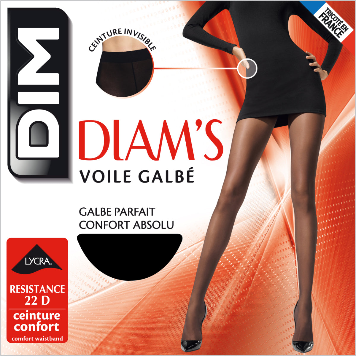 DIM Collant Diam's Voile Galbé nero 22D