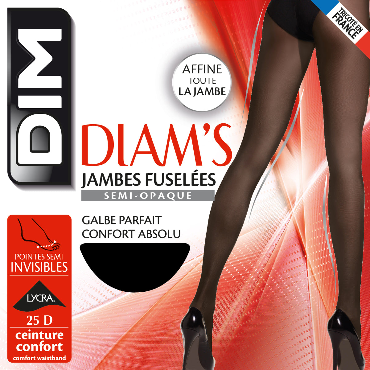 DIM Diam's Collant nero con gamba affusolata 25D
