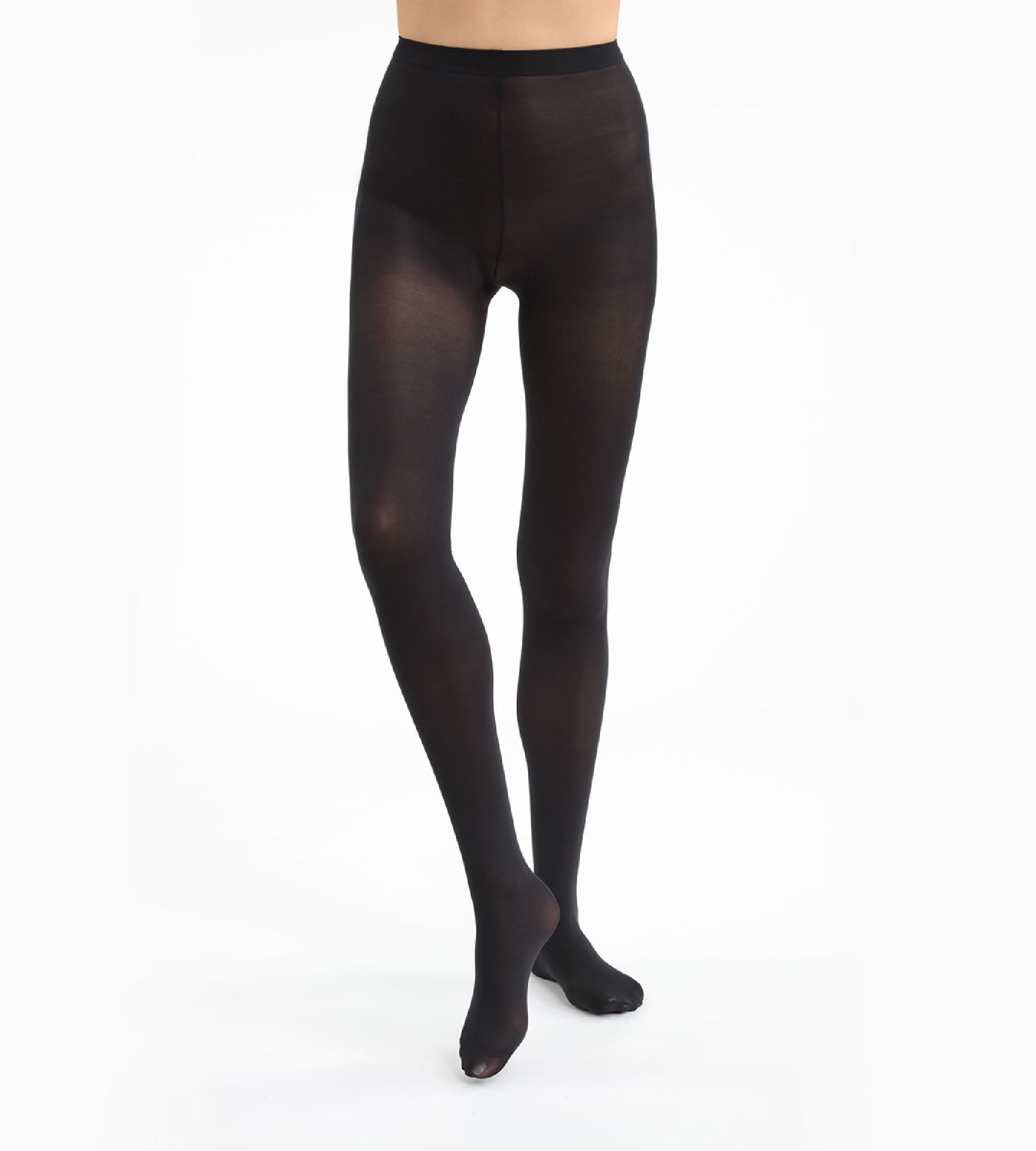 DIM Collant nero con gamba affusolata 45D