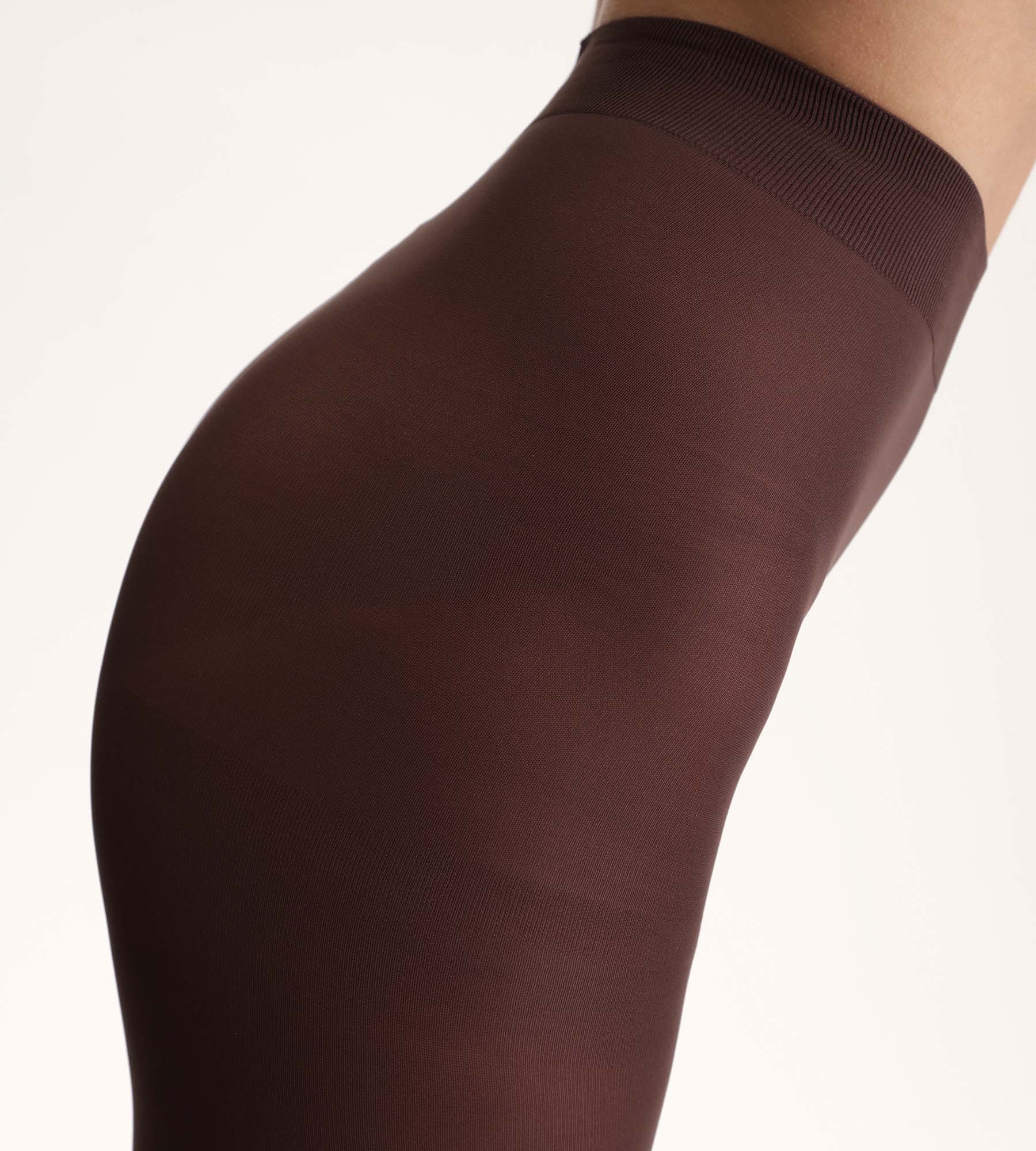 DIM Collant in velluto coprente color cioccolato Stile 50D