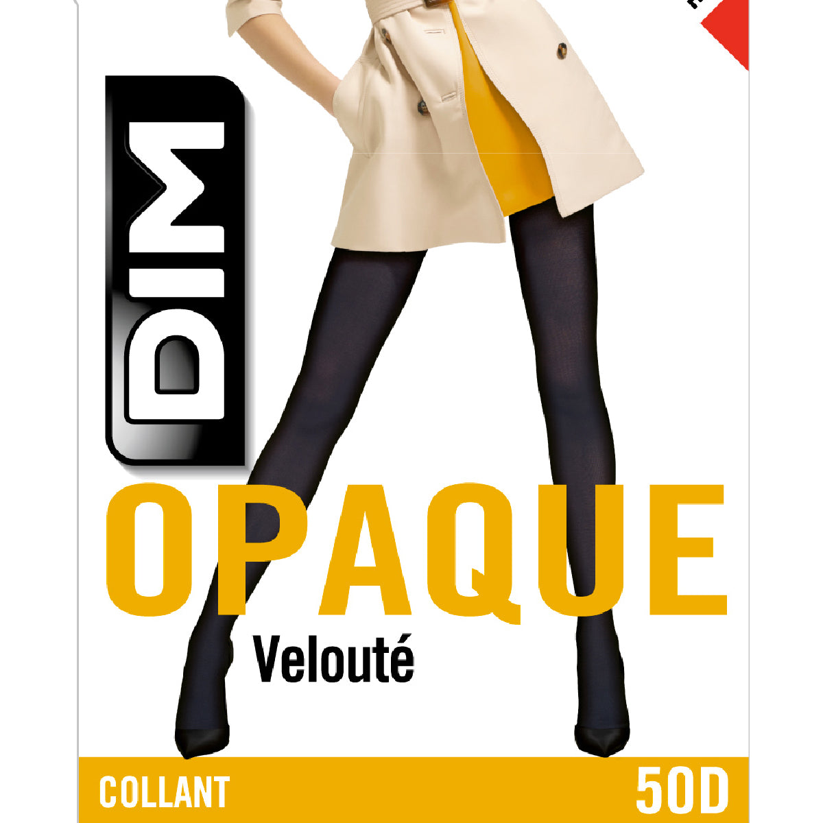 DIM Collant in velluto coprente color cioccolato Stile 50D