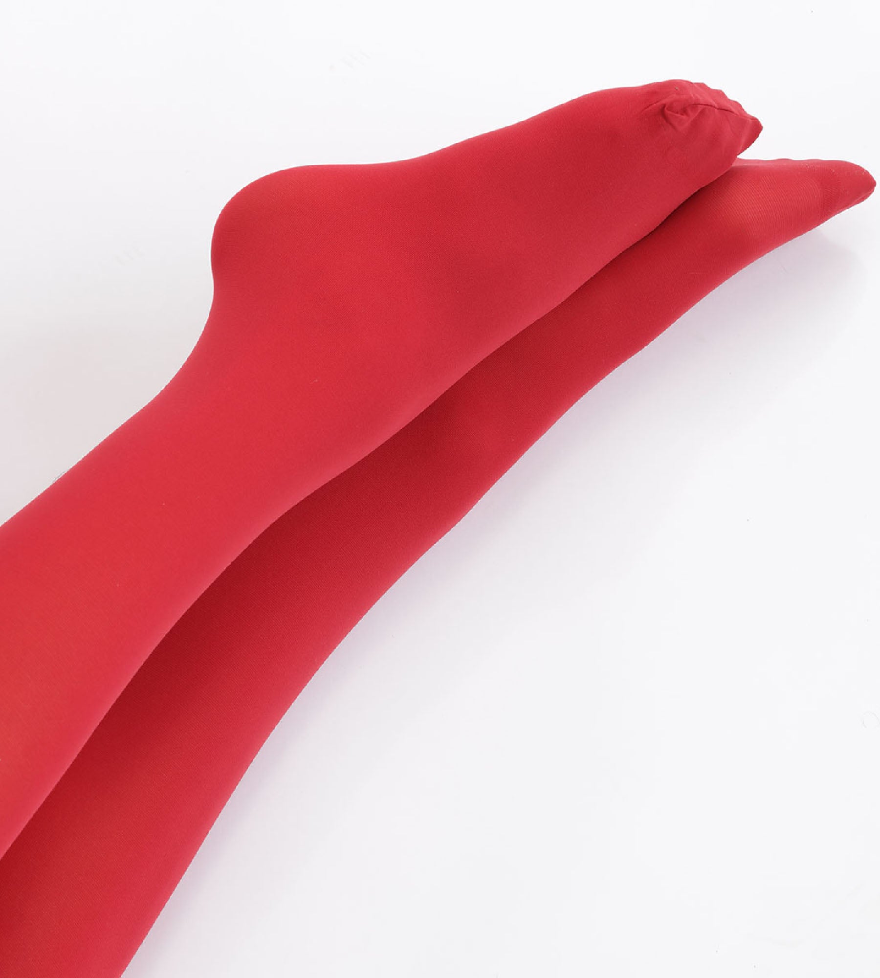 DIM Collant coprente in velluto rosso intenso stile 50D