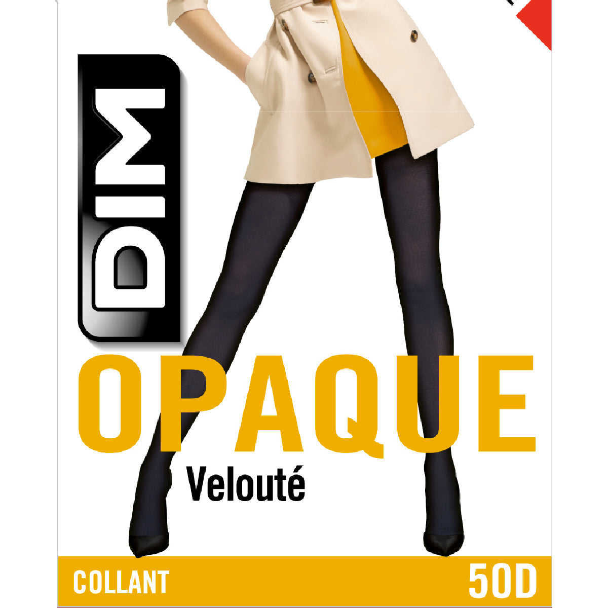 DIM Collant coprente in velluto rosso intenso stile 50D