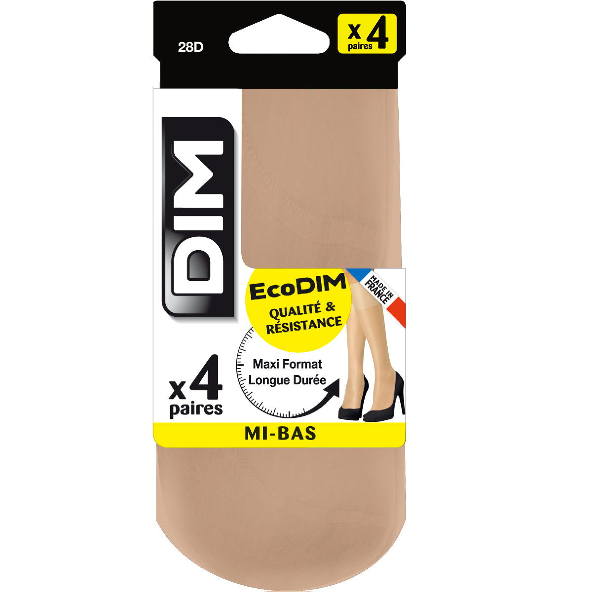 DIM Pacco da 4 gambaletti EcoDIM coprenti 28D