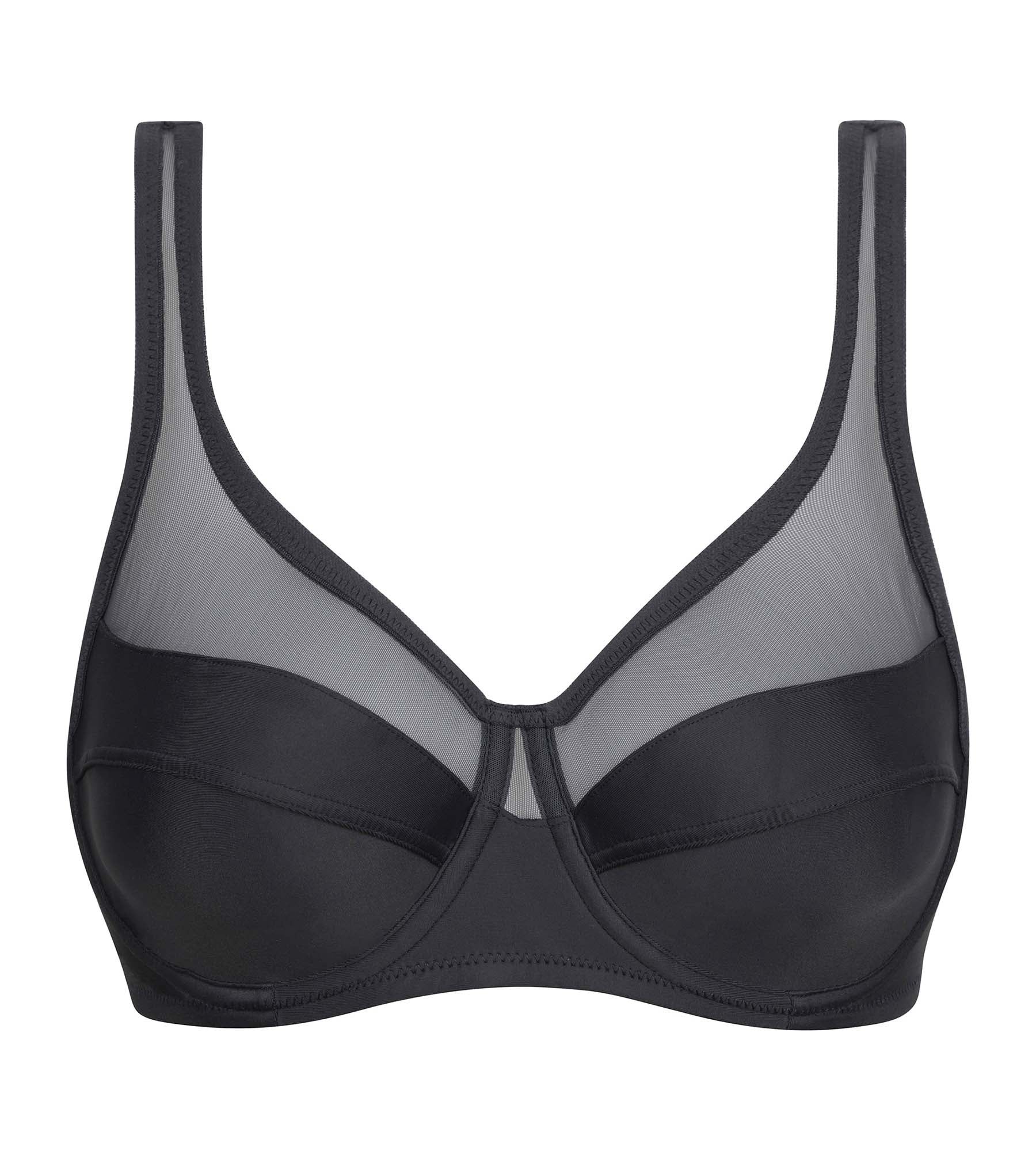 DIM Reggiseno a incastro in microfibra e tulle grigio Generous Dim