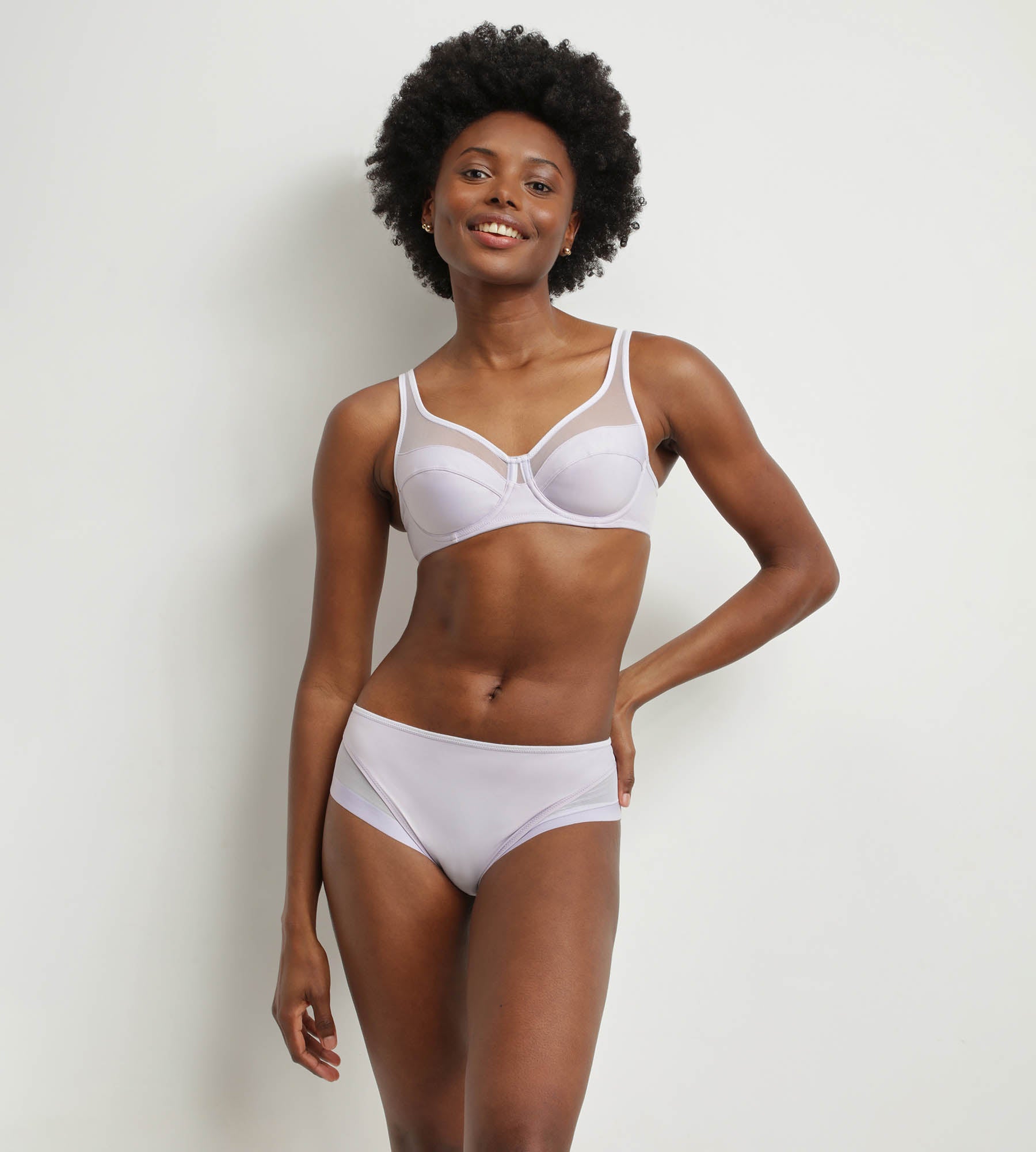DIM Reggiseno con ferretto in microfibra e tulle Grigio Viola Dim Generous