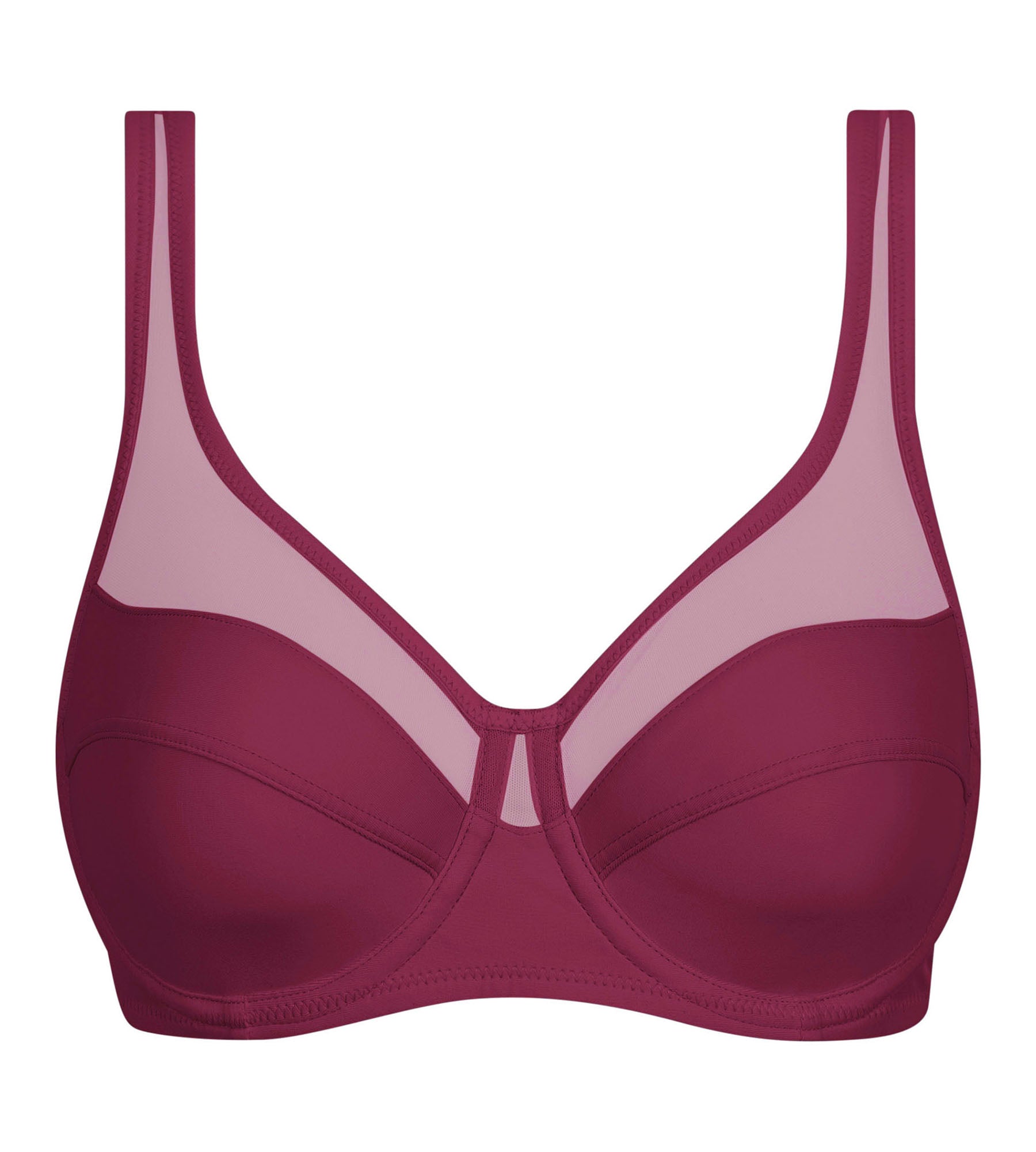 DIM Reggiseni Generous Bordeaux con ferretto e push-on