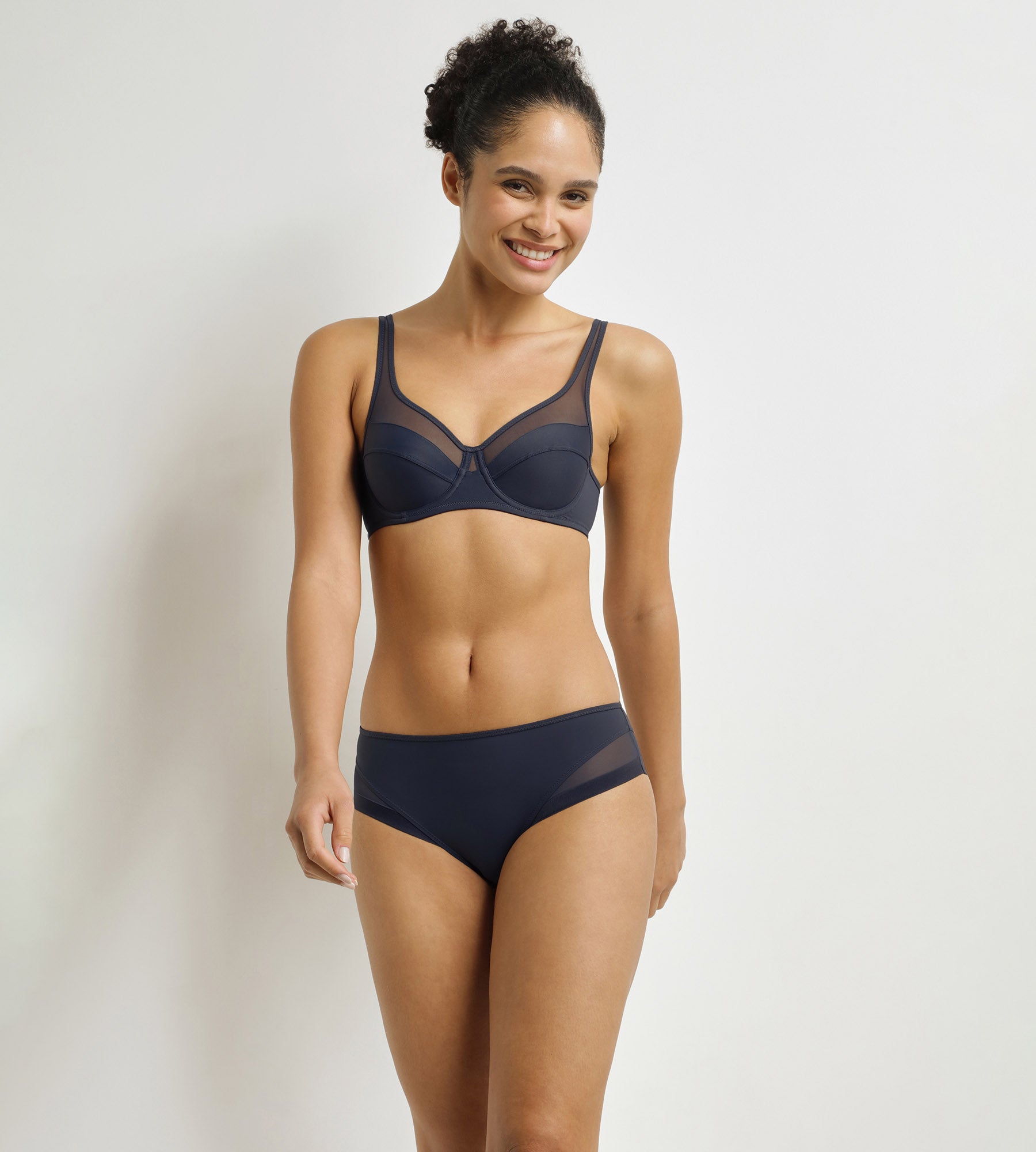 DIM Reggiseno coppa piena Generous in microfibra e tulle Grigio blu formale
