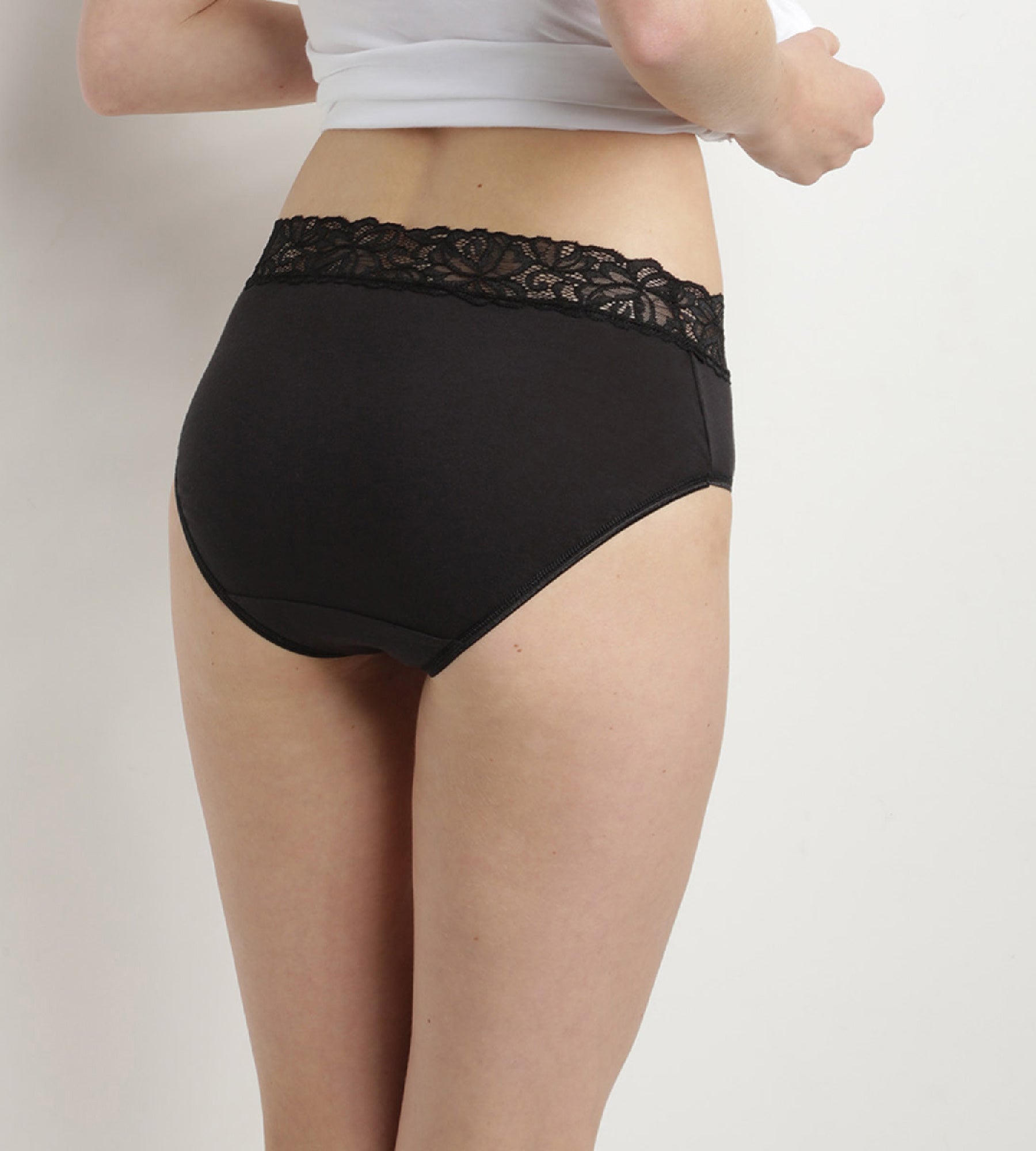 DIM Pacco da 2 slip a vita alta nero Coton Plus Feminine