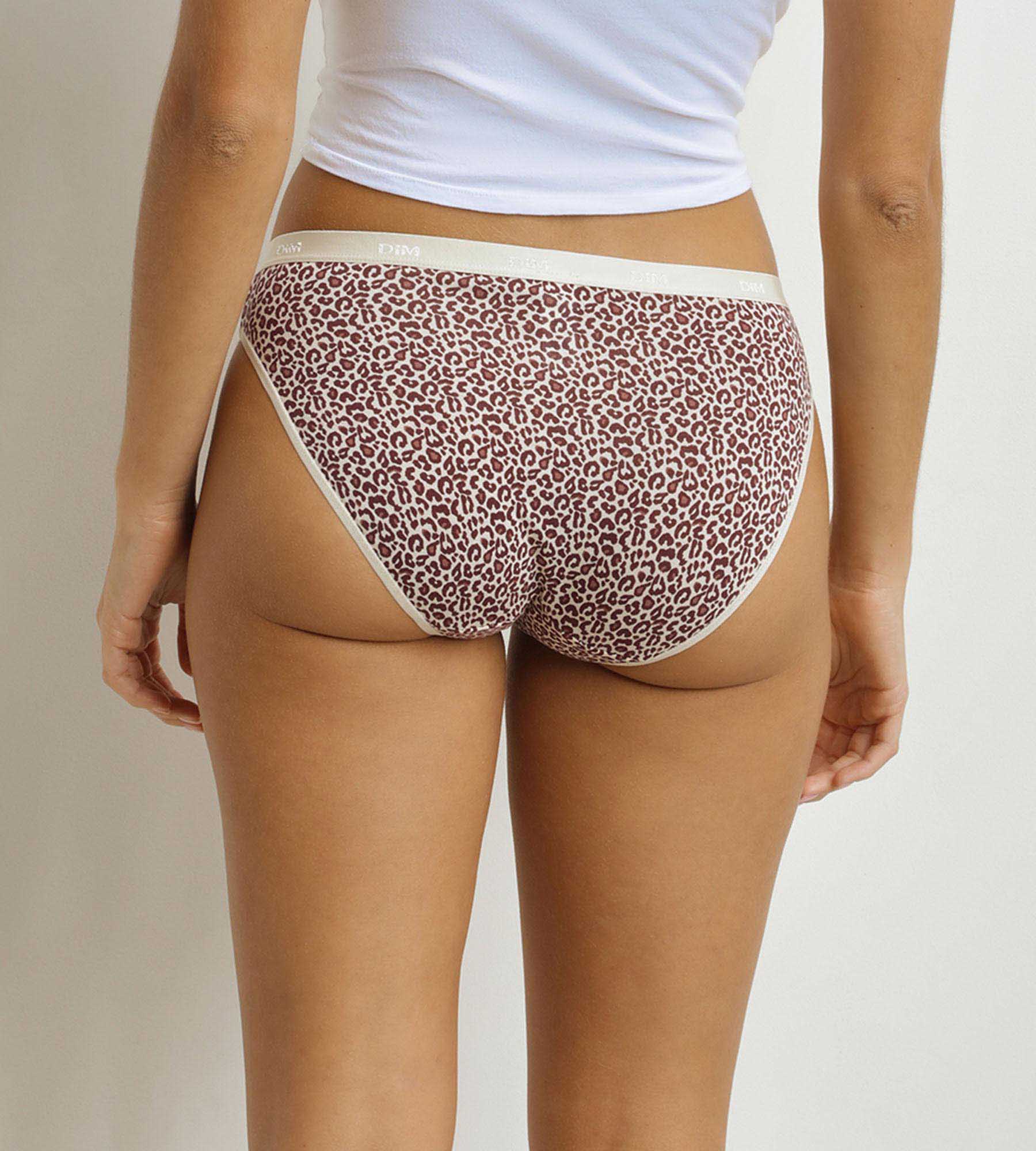 DIM Pacco da 3 slip donna leopardati Ecru Beige Les Pockets