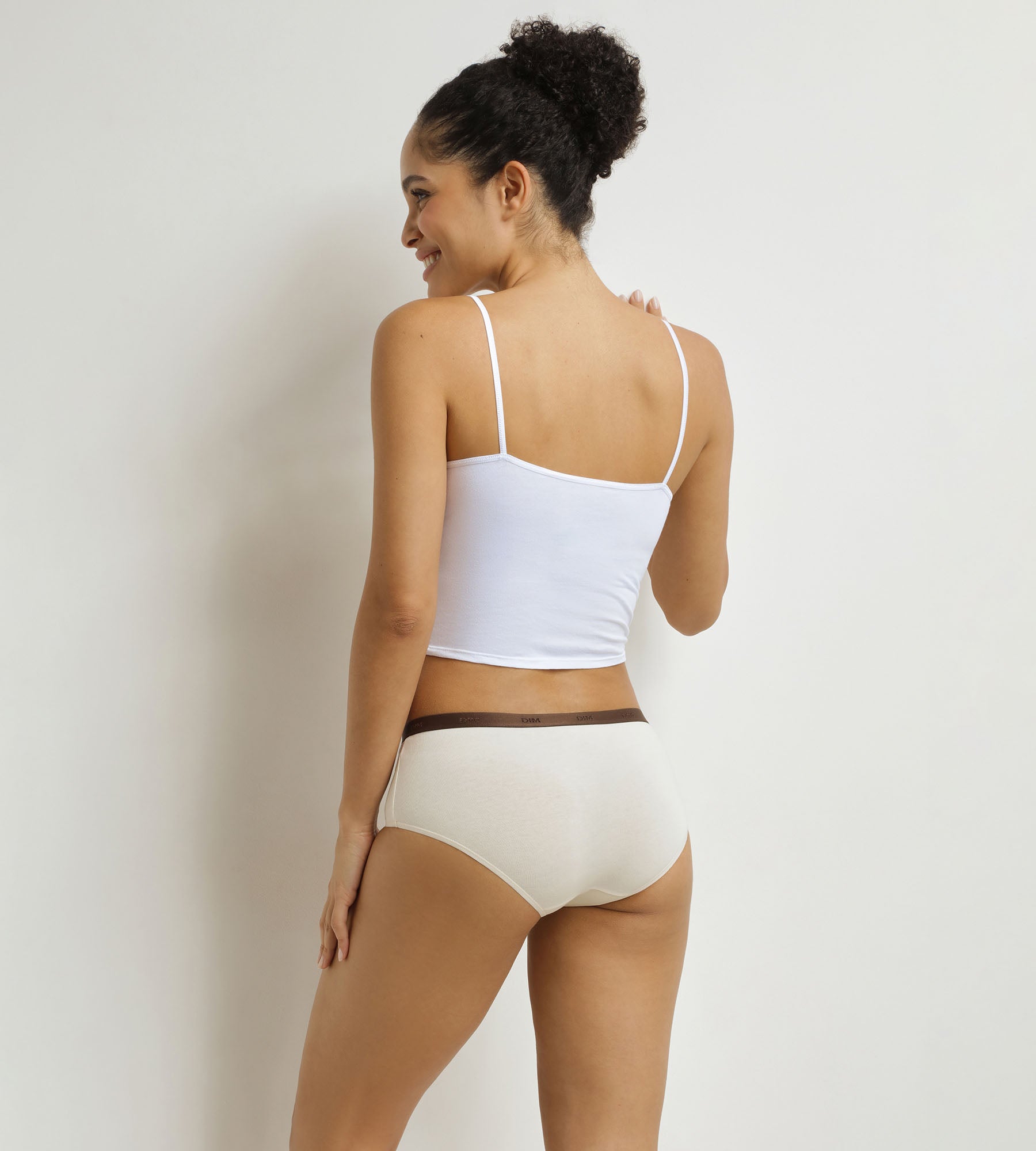 DIM Pacco da 5 boxer da donna con motivo retrò rosa e marrone di Les Pockets.