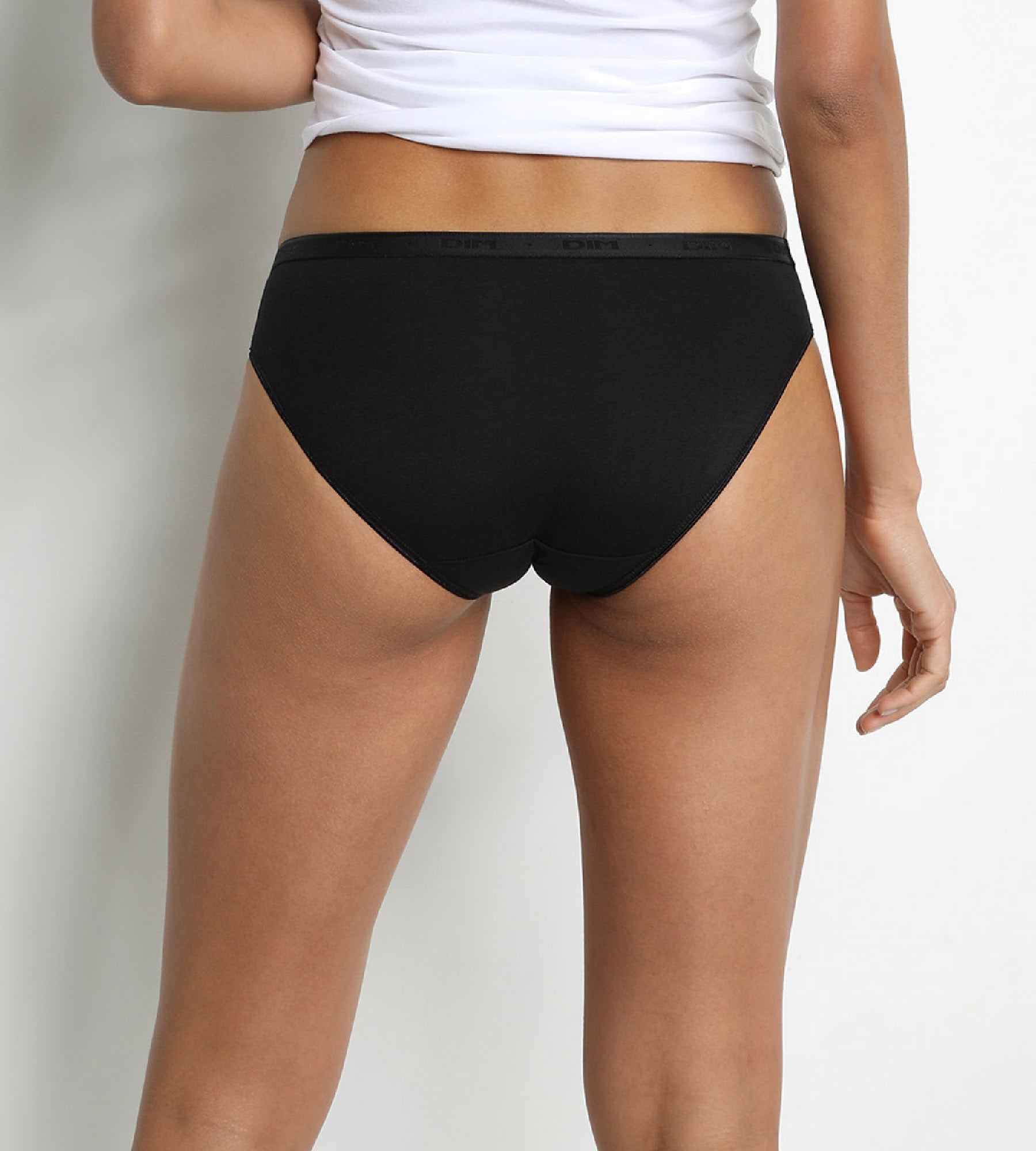 DIM Pacco da 2 slip midi in cotone bio bianco e nero