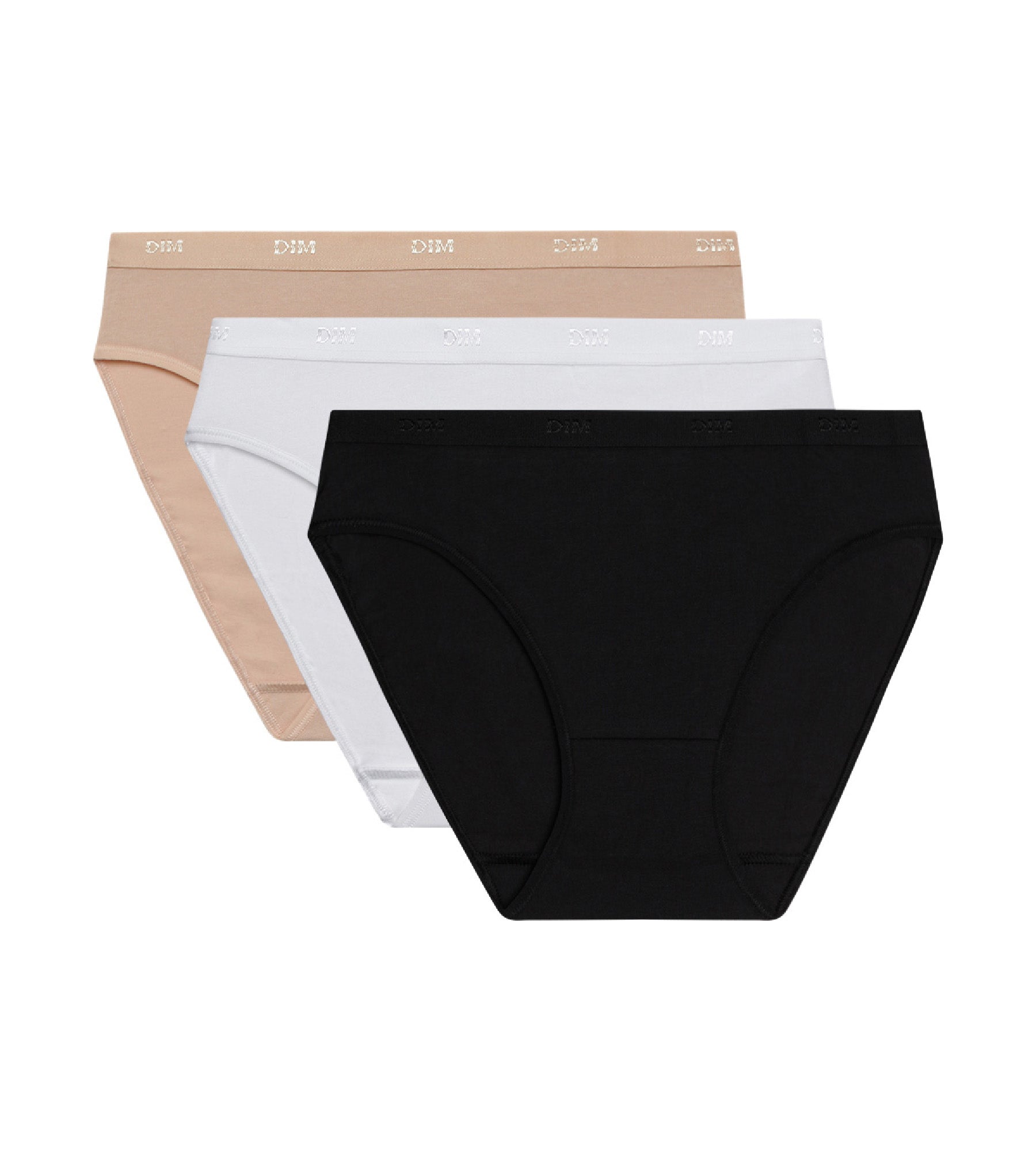 DIM Pacco da 3 slip bianco/pelle/nero Les Pockets Cotone