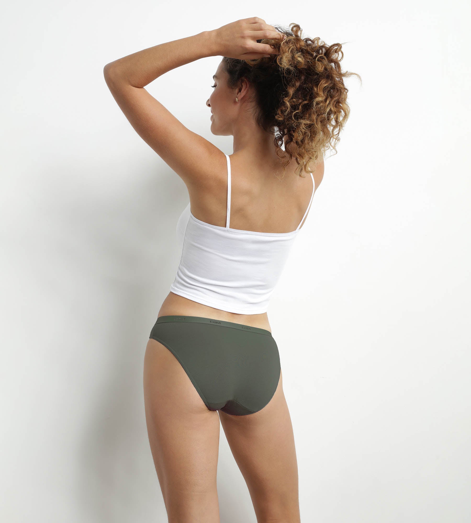 DIM Pacco da 3 slip in cotone elasticizzato blu rosso verde Les Pockets Ecodim