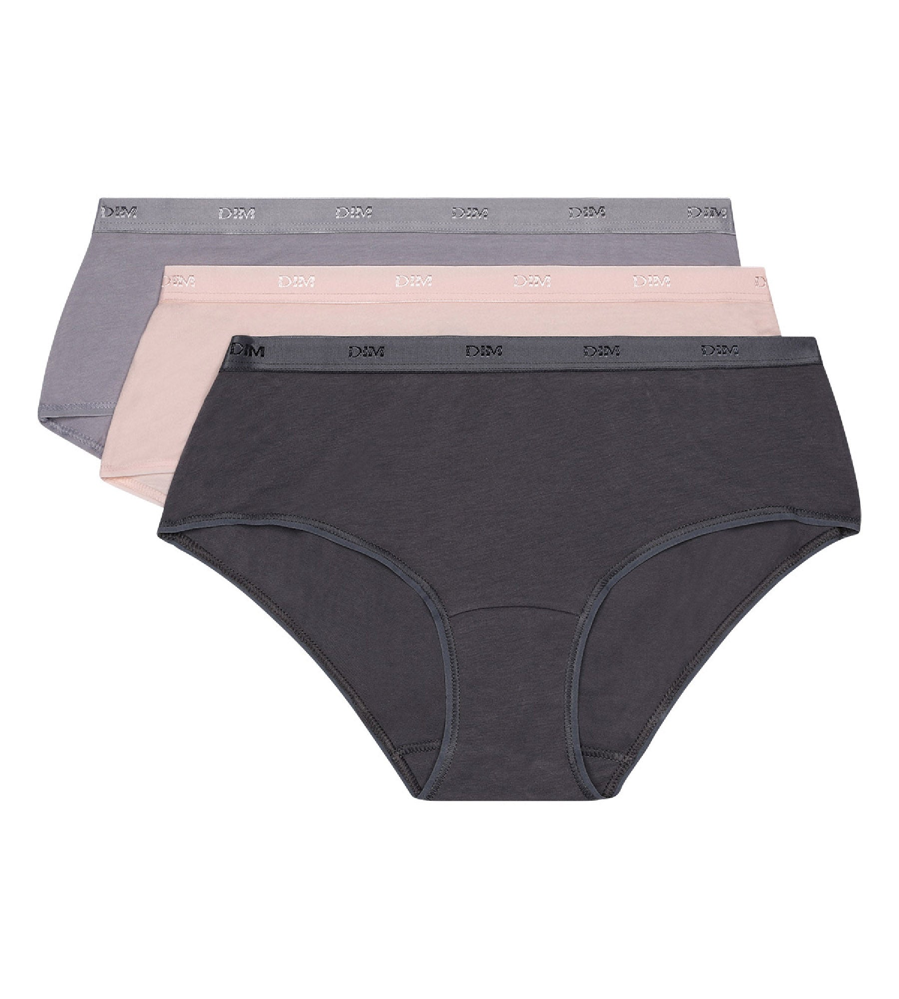DIM Pacco da 3 boxer color tortora, rosa e grigio Les Pockets EcoDIM