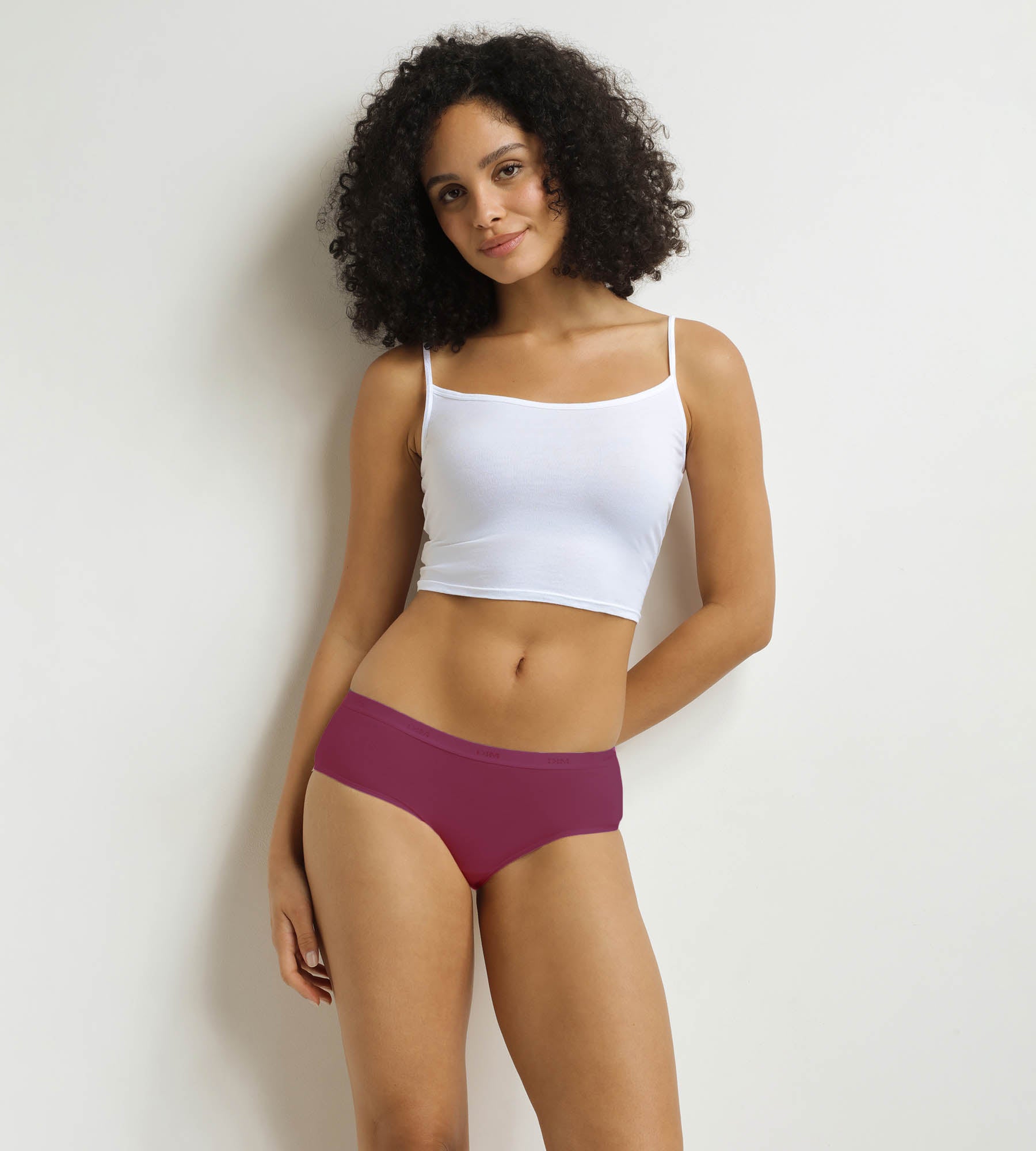 DIM Pacco da 3 boxer Les Pockets Ecodim viola, rossi e verdi per Donna.