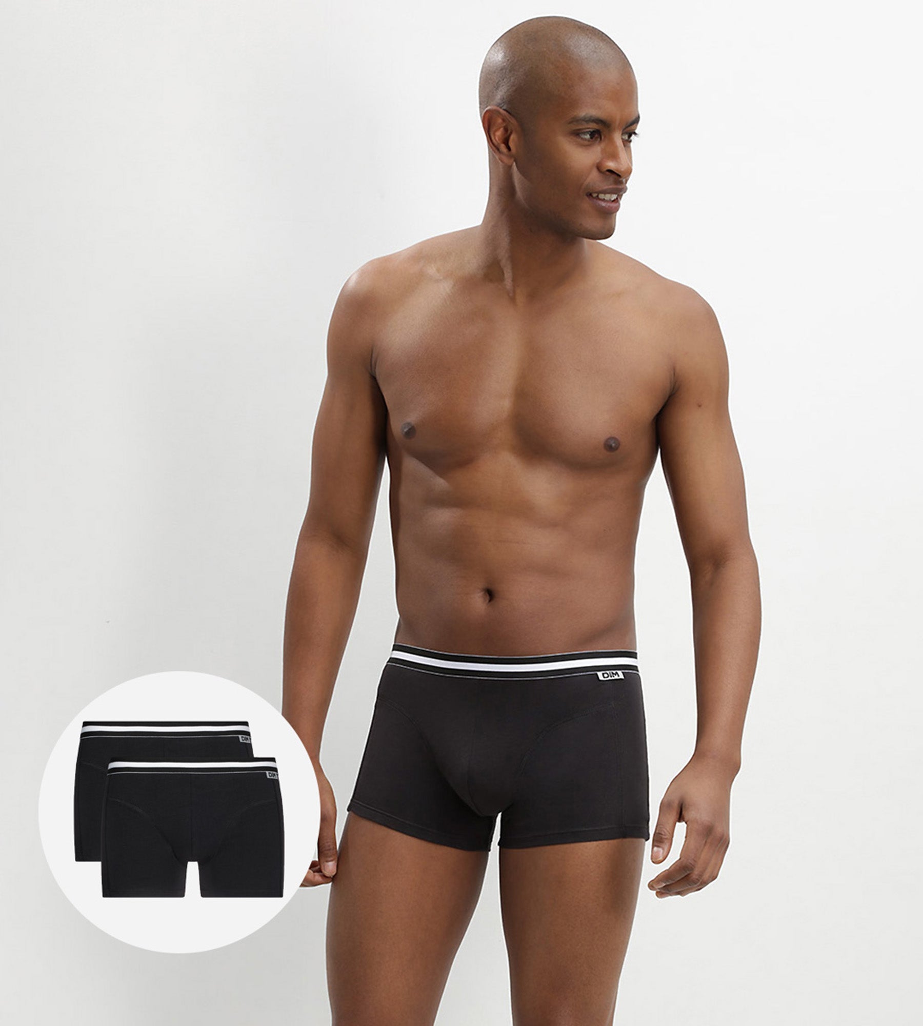 DIM Pacco da 2 boxer neri in cotone elasticizzato EcoDIM